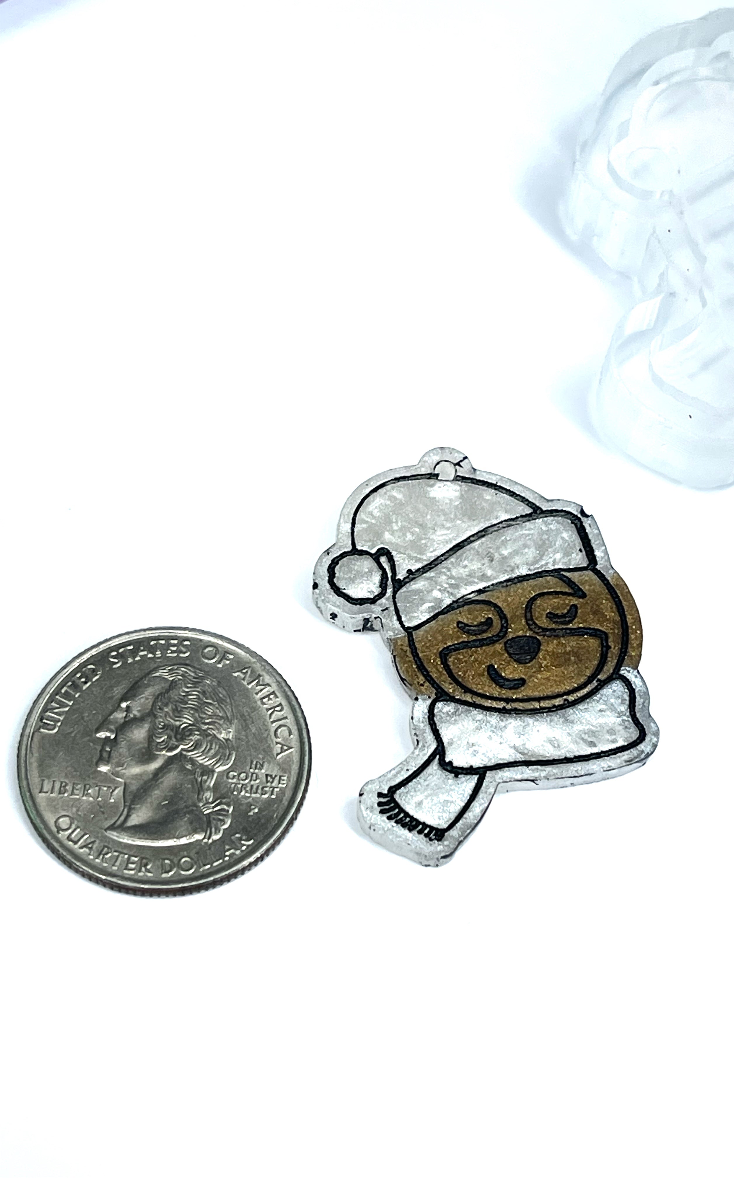 Christmas Sloth Dangle Earring Mold(C6)