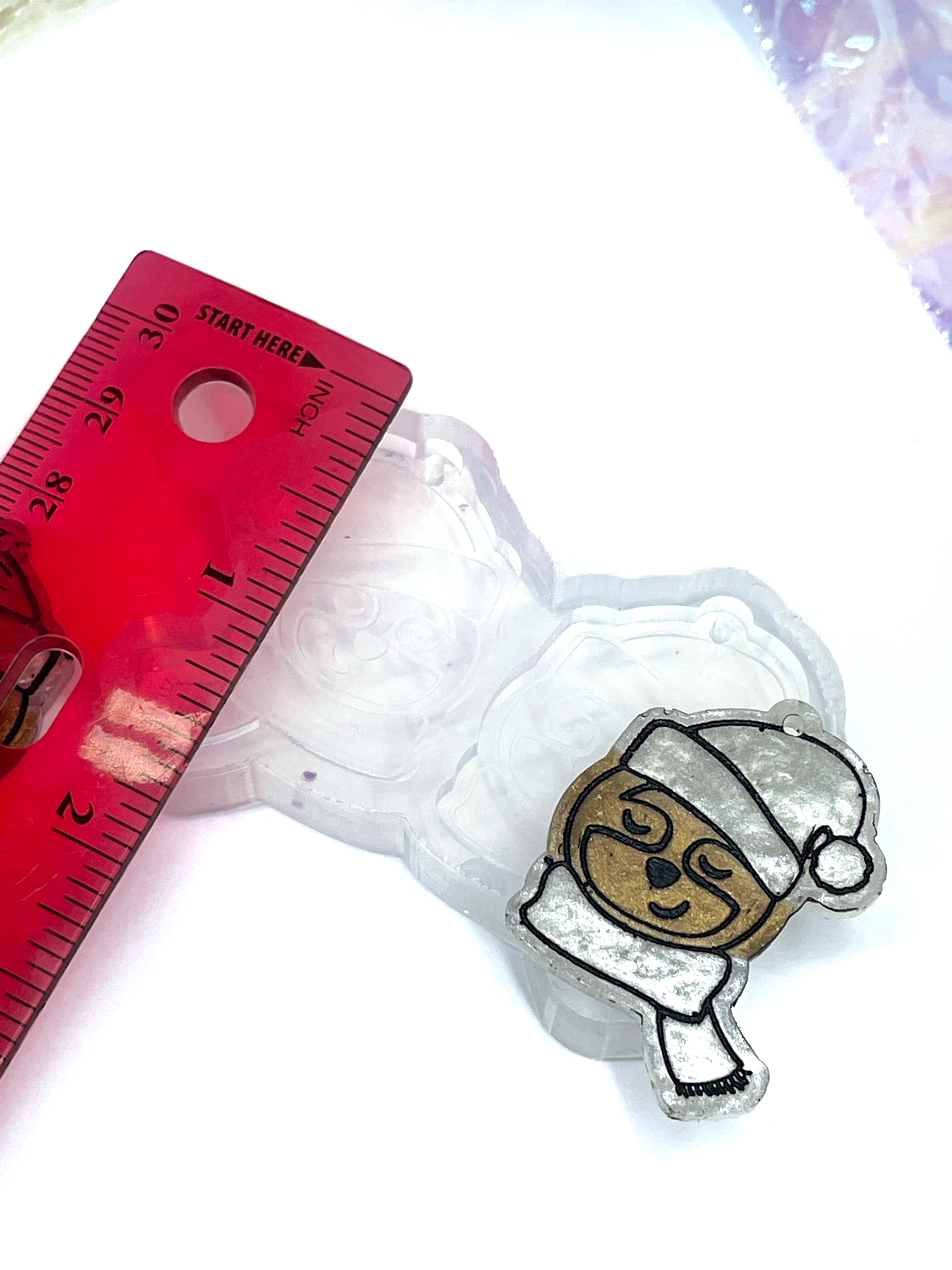 Christmas Sloth Dangle Earring Mold(C6)