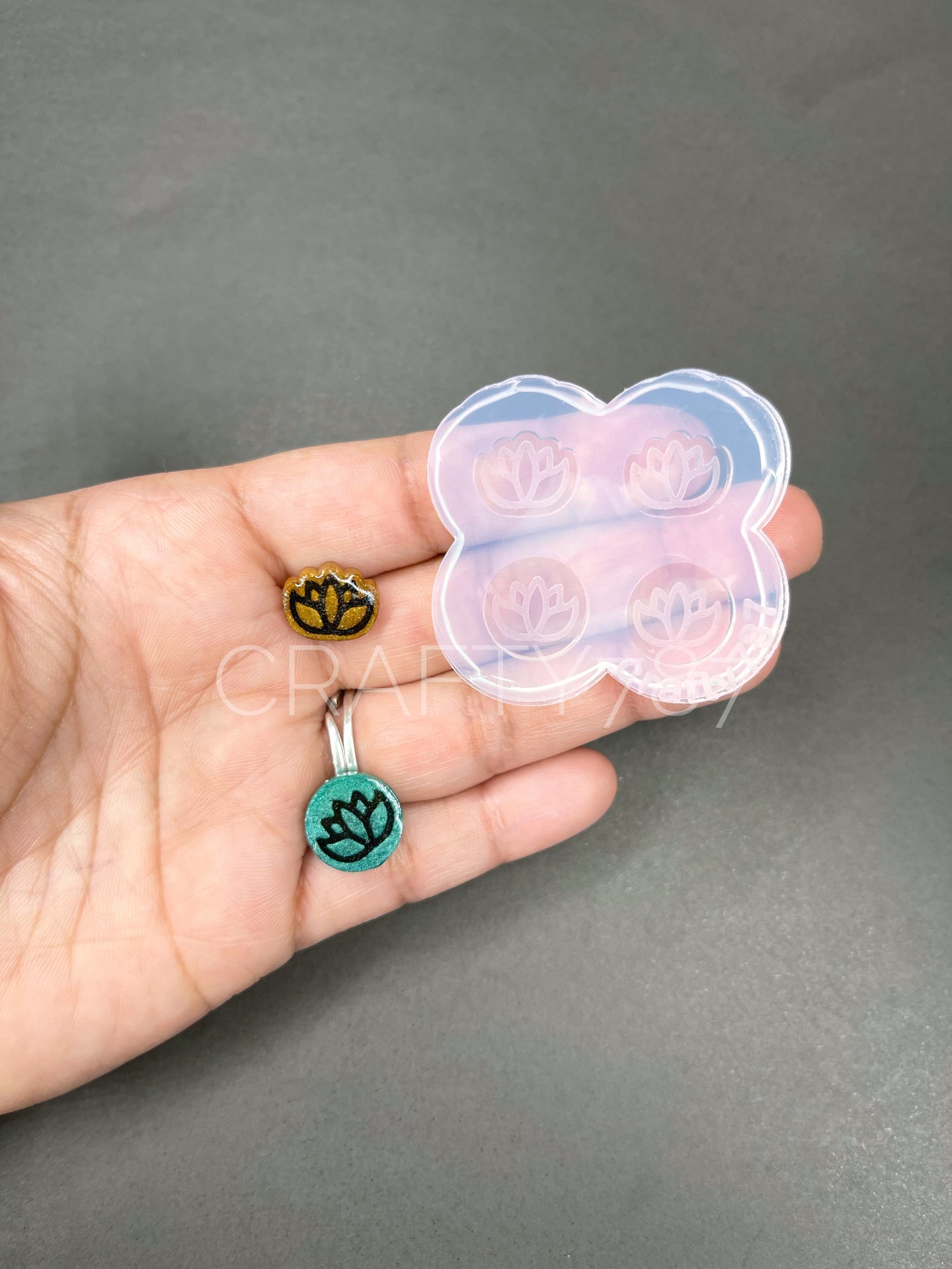 Lotus Stud Earring Silicone Mold (A12)