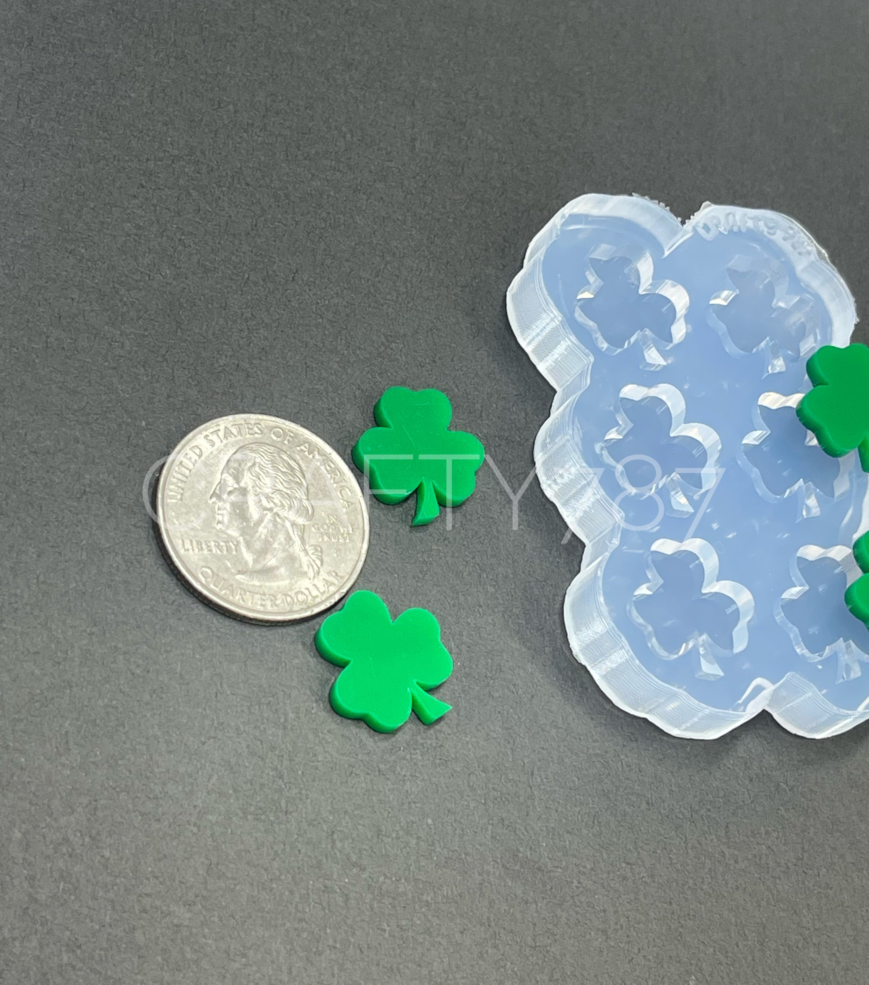 Three Leaf Shamrock  Stud Earring Silicone Mold (A2)