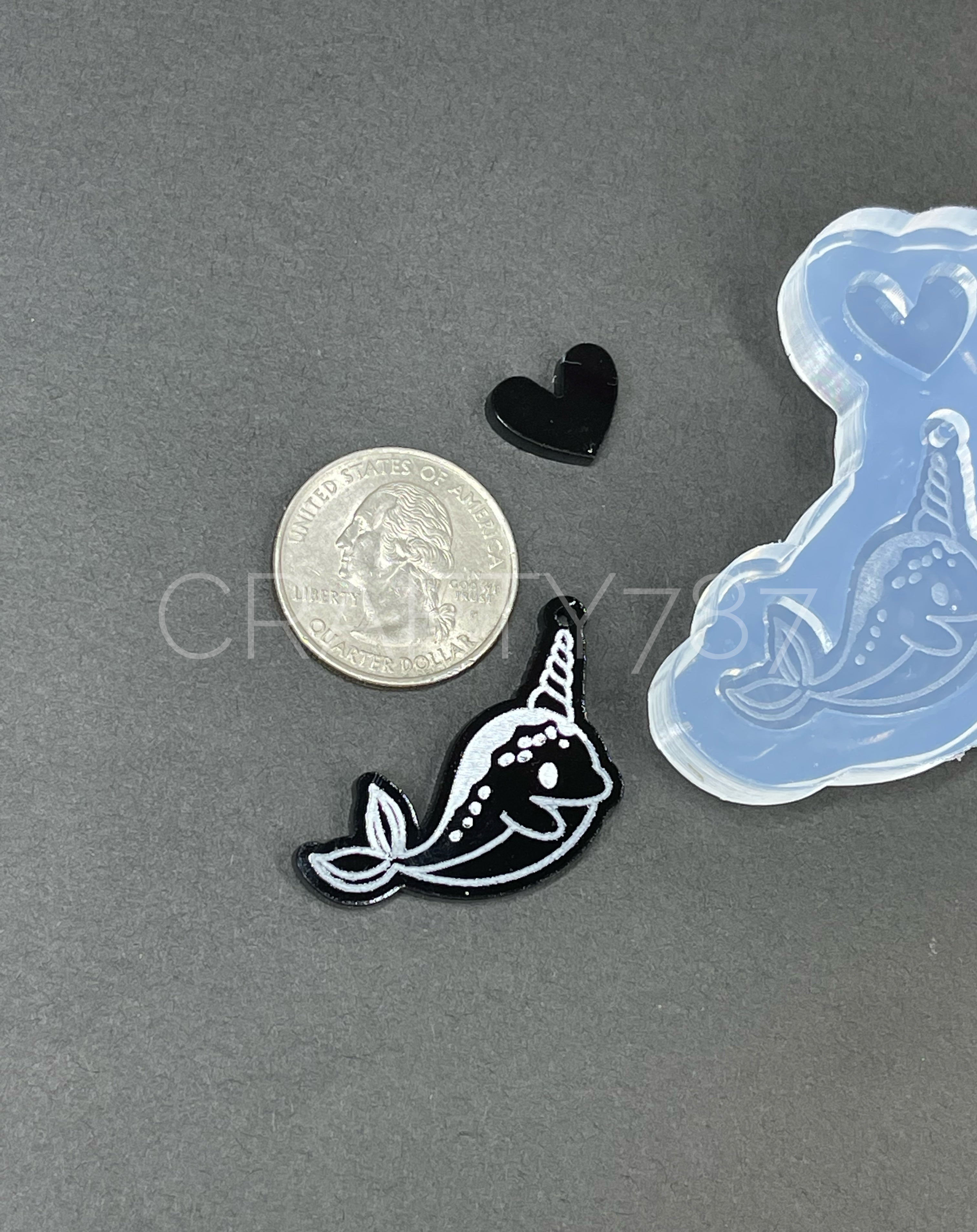 Narwhal Dangle Earring Silicone Mold (D4)