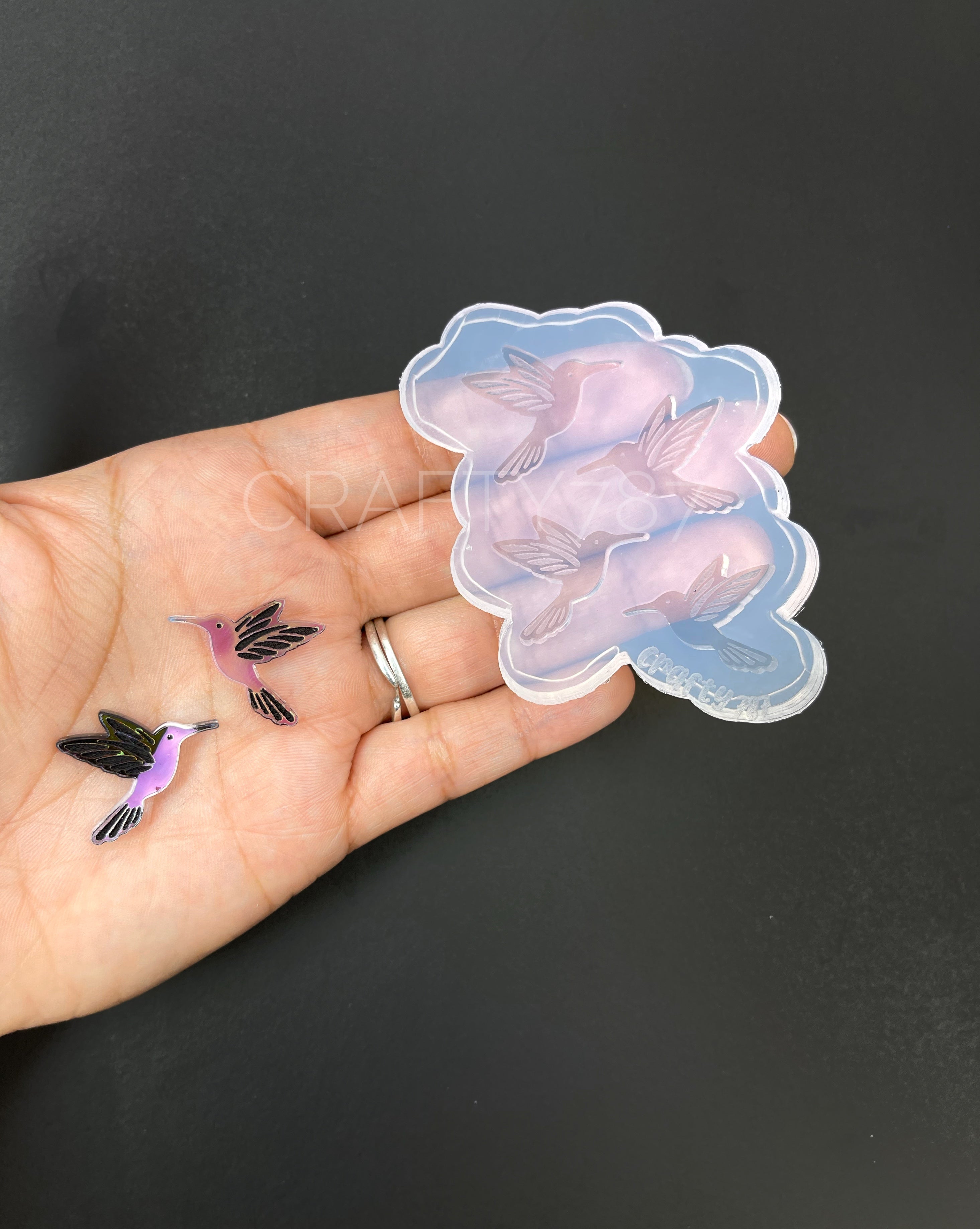 Hummingbird Stud Earring Silicone Mold Pica Flor (C11)
