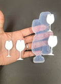 Wine Glass Dangle Earring/Keychain Silicone Mold (C14)