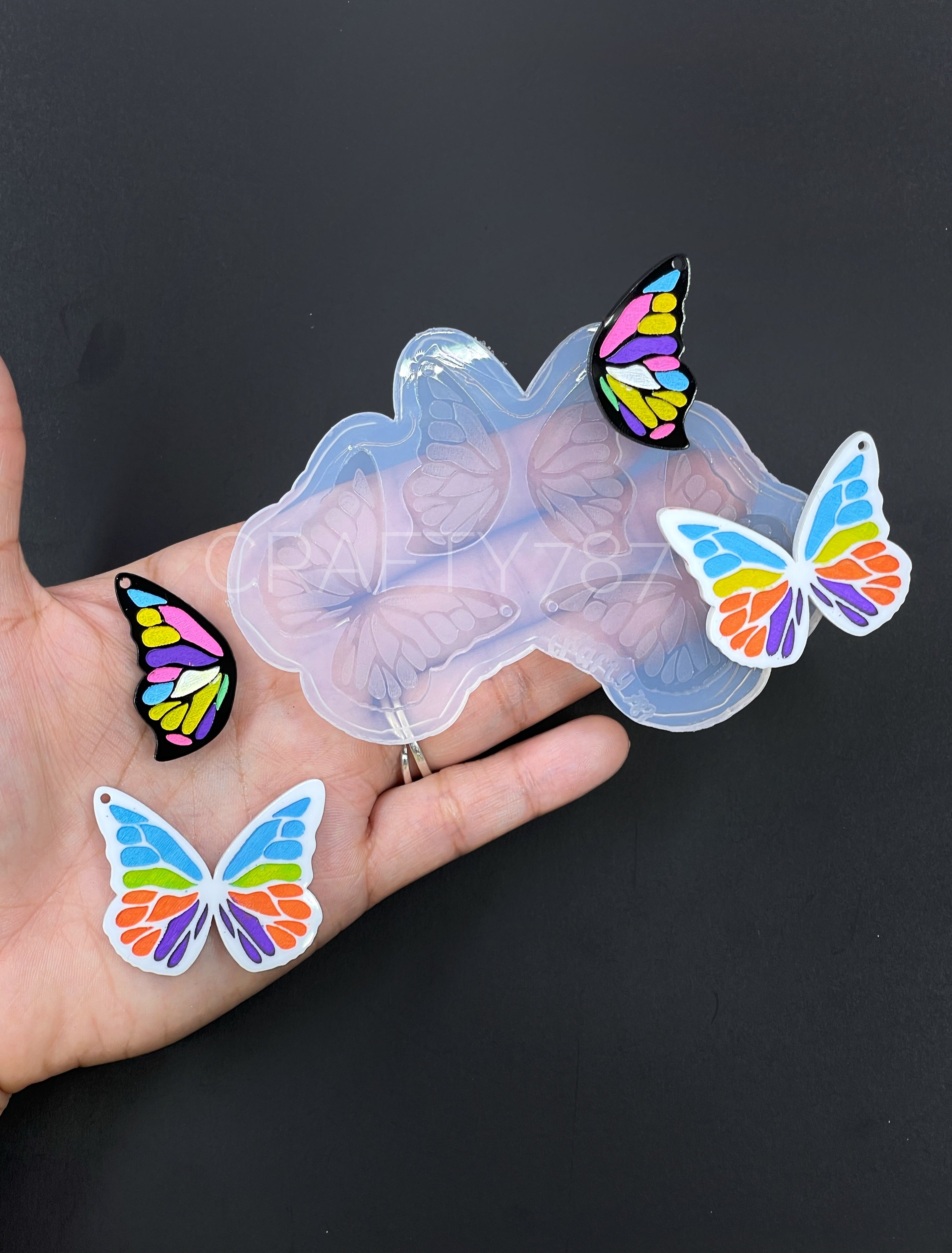 Butterfly Mid Dangle Earring Silicone Mold (D4)