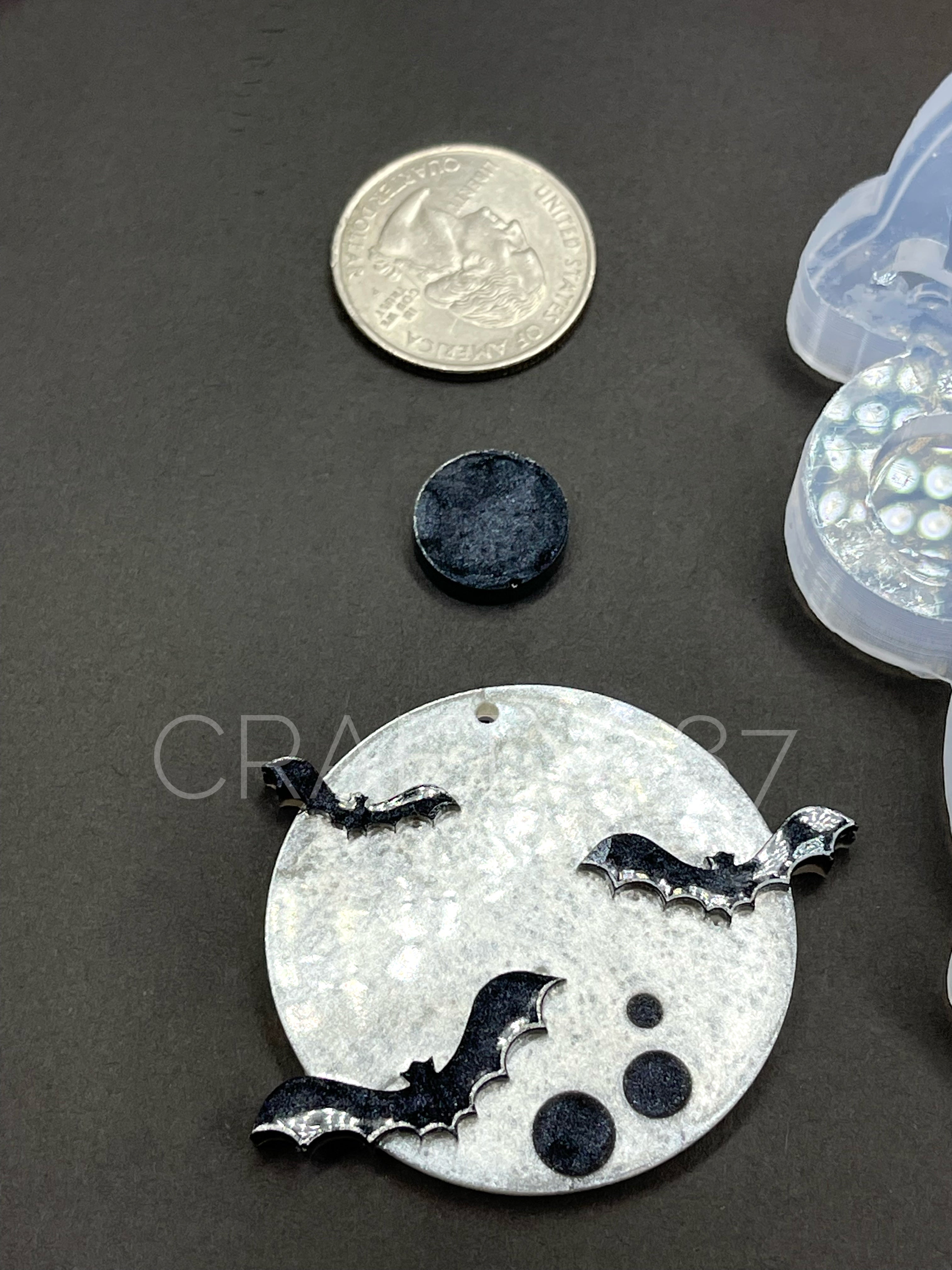 Moon and Bats Dangle Earring Silicone Mold Layer(C4)