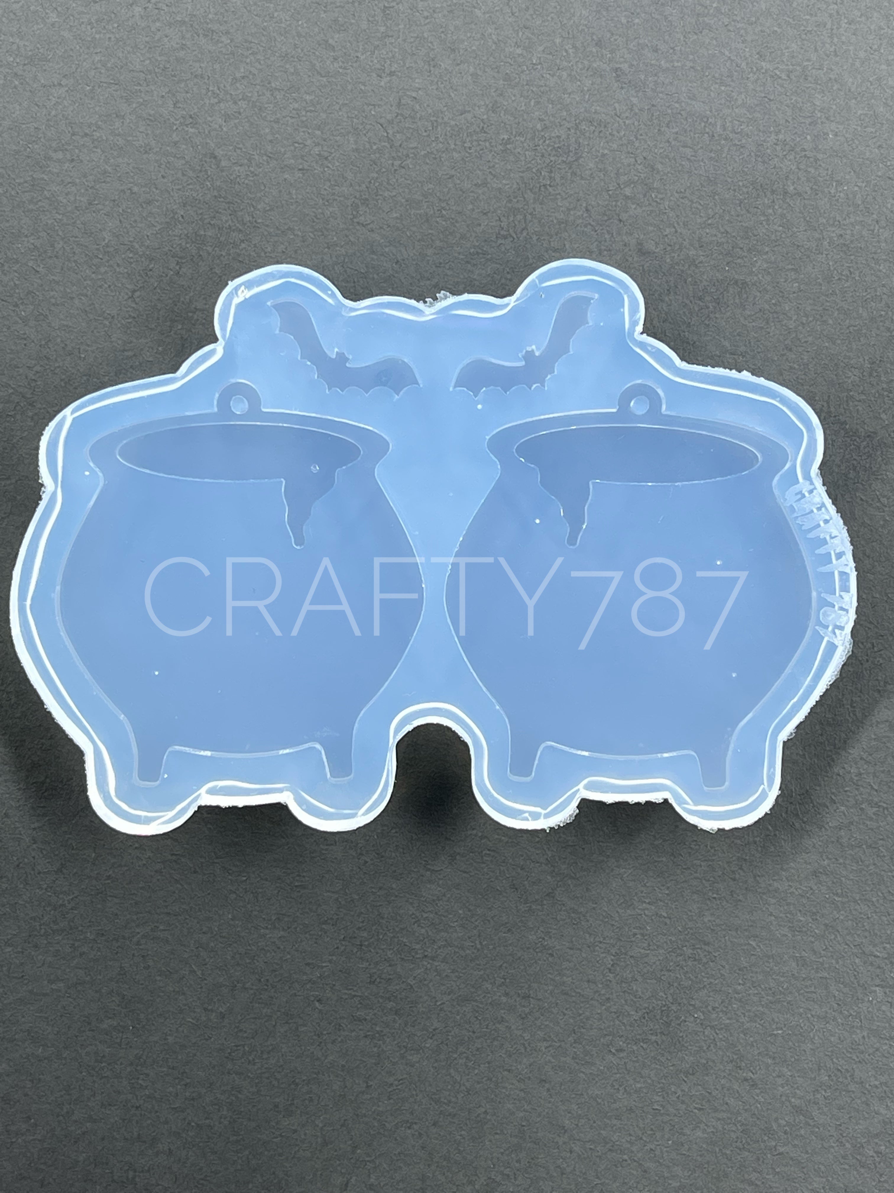 Witch Cauldron Dangle Earring Mold Bonus Bats(C4)