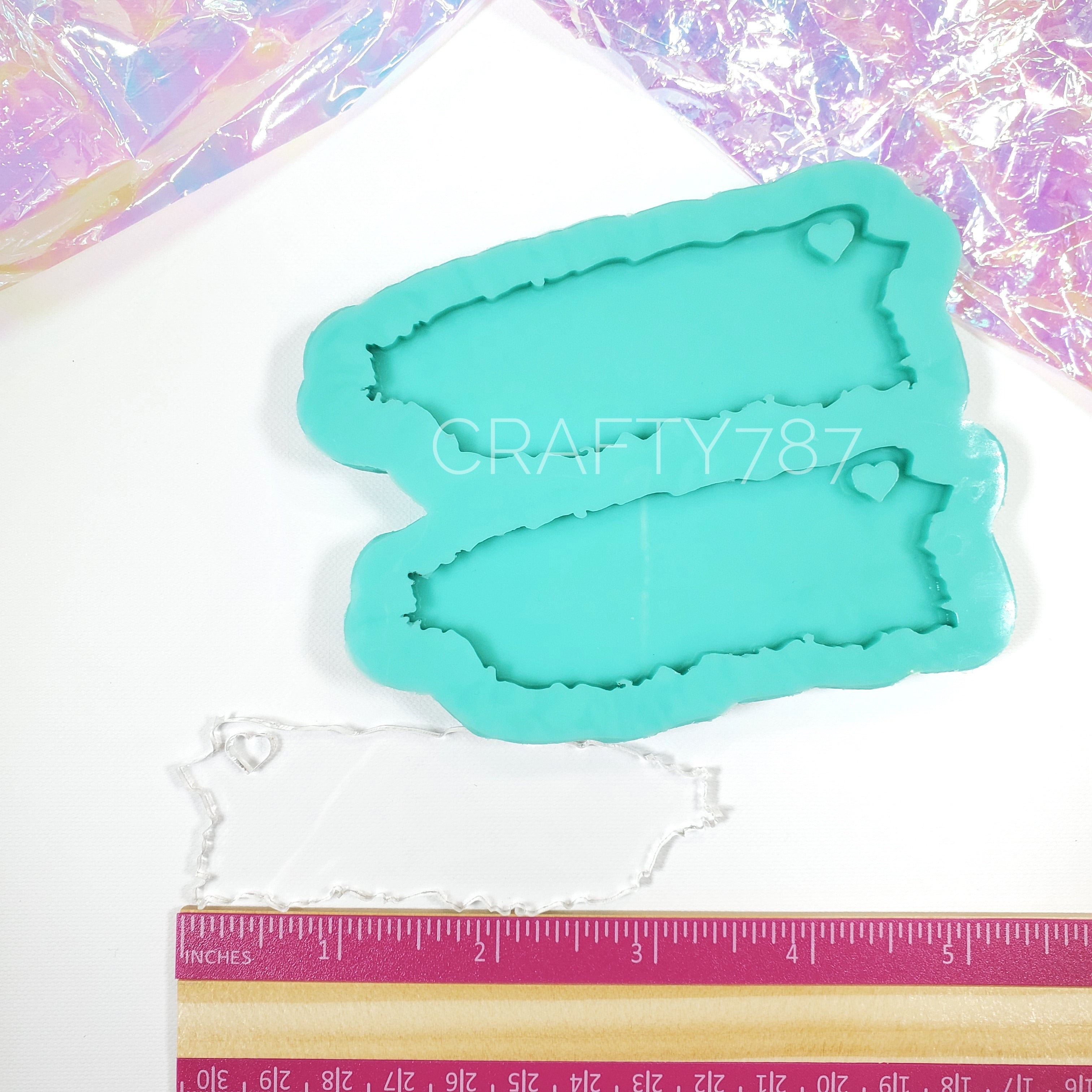 Puerto Rico Big Keychain Silicone Mold | 3.3in x 1.05 in | Molde para Llavero