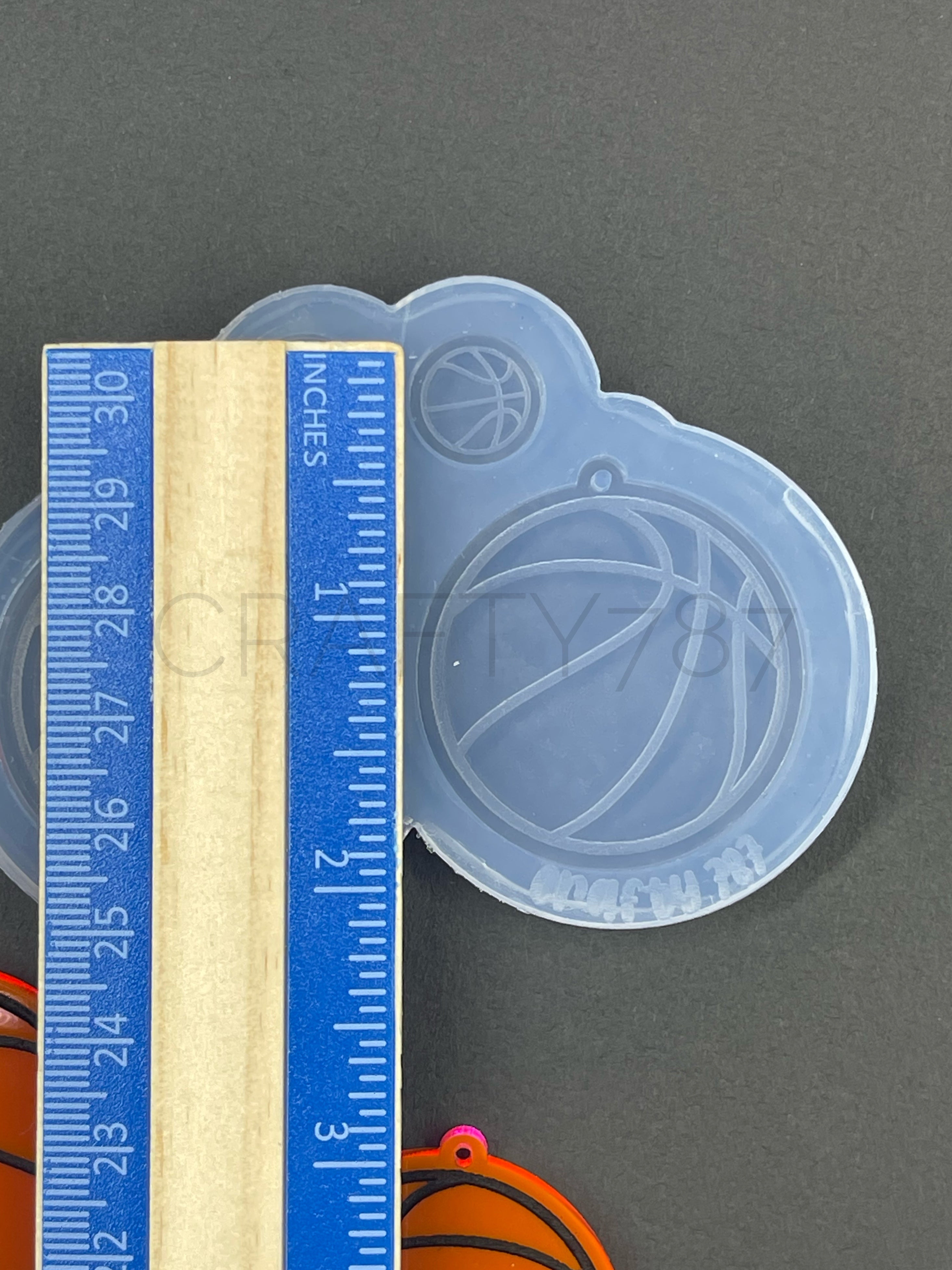 Basketball Dangle Earring Keychain Silicone Mold Baloncesto (D5)