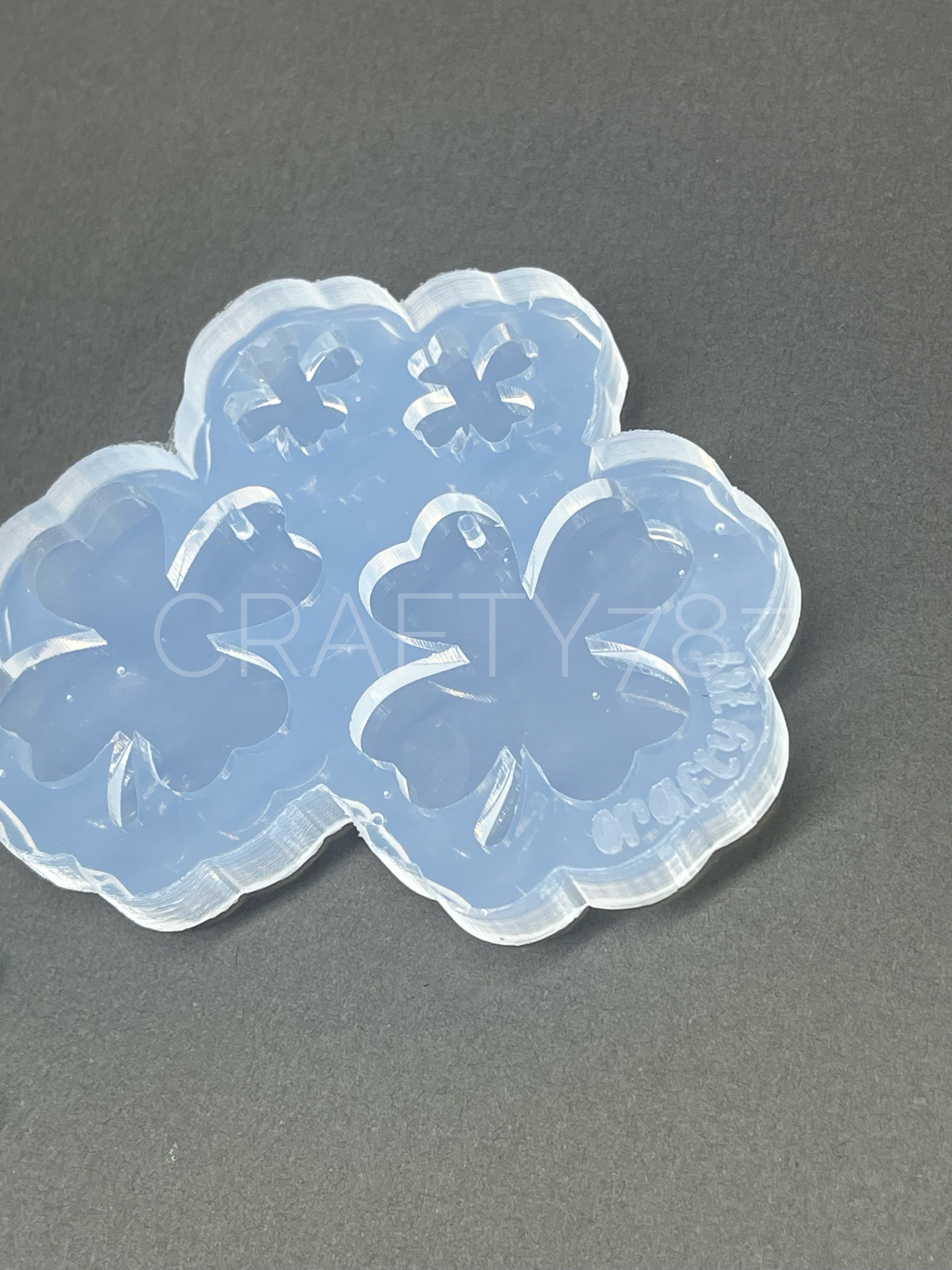 Four Leaf Clover Shamrock Earring Silicone Mold (D5)
