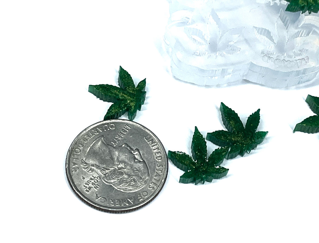 Marijuana Weed Leaf Stud Earring Silicone Mold(A12)
