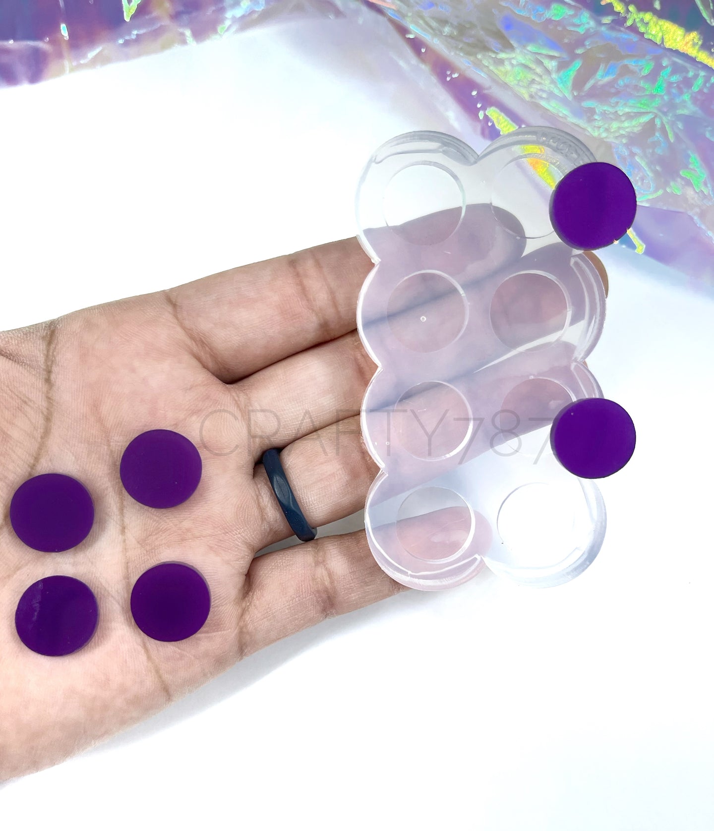 Circle 14mm Stud Earring Silicone Mold.    (A2)