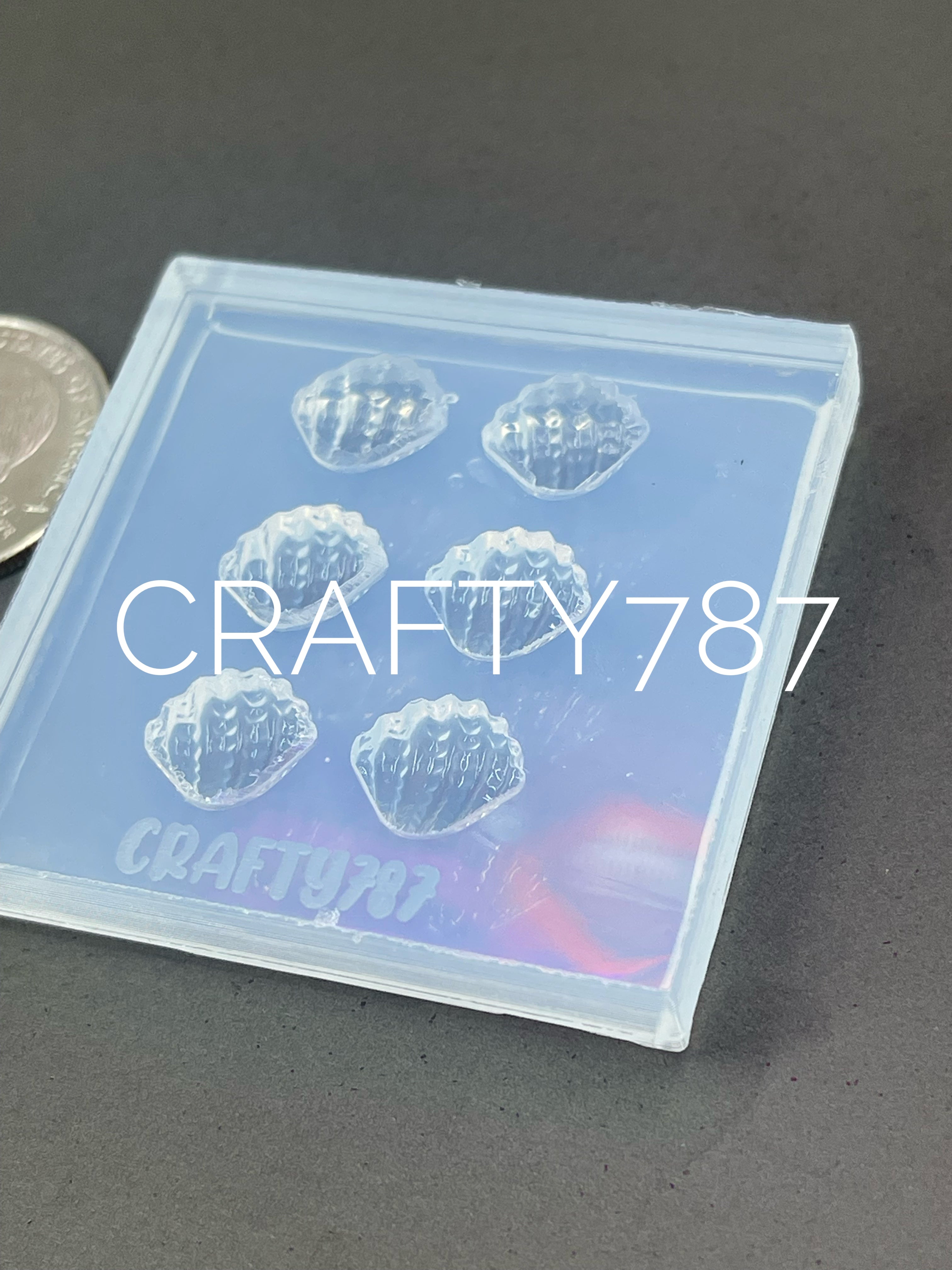 Sea Shell Mini Stud Earring Silicone Mold (With Texture) (A13)