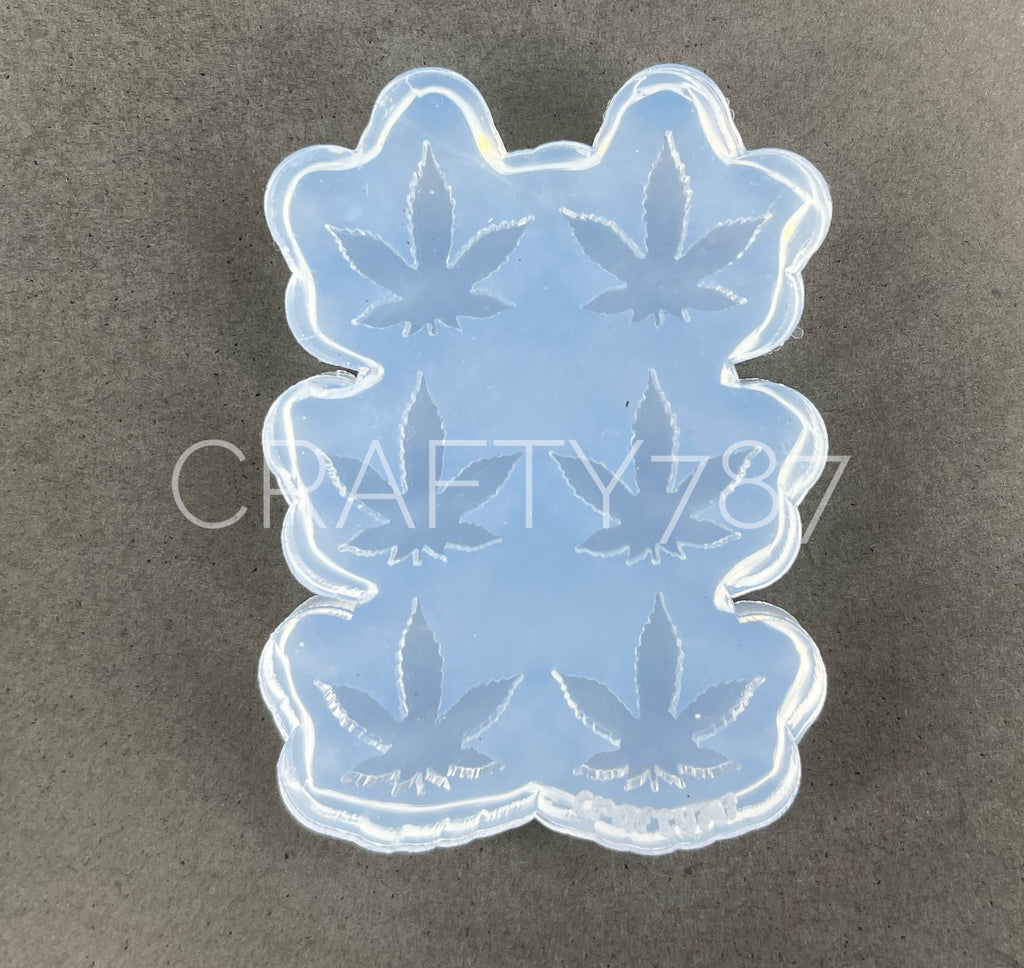 Marijuana Weed Leaf Stud Earring Silicone Mold(A12)