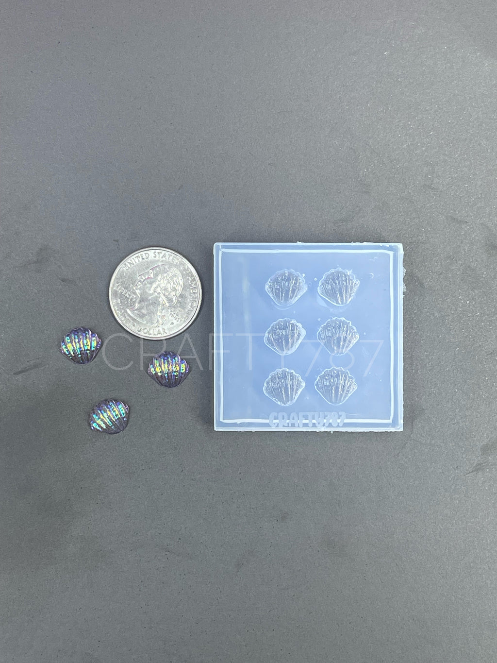 Sea Shell Mini Stud Earring Silicone Mold (With Texture) (A13)