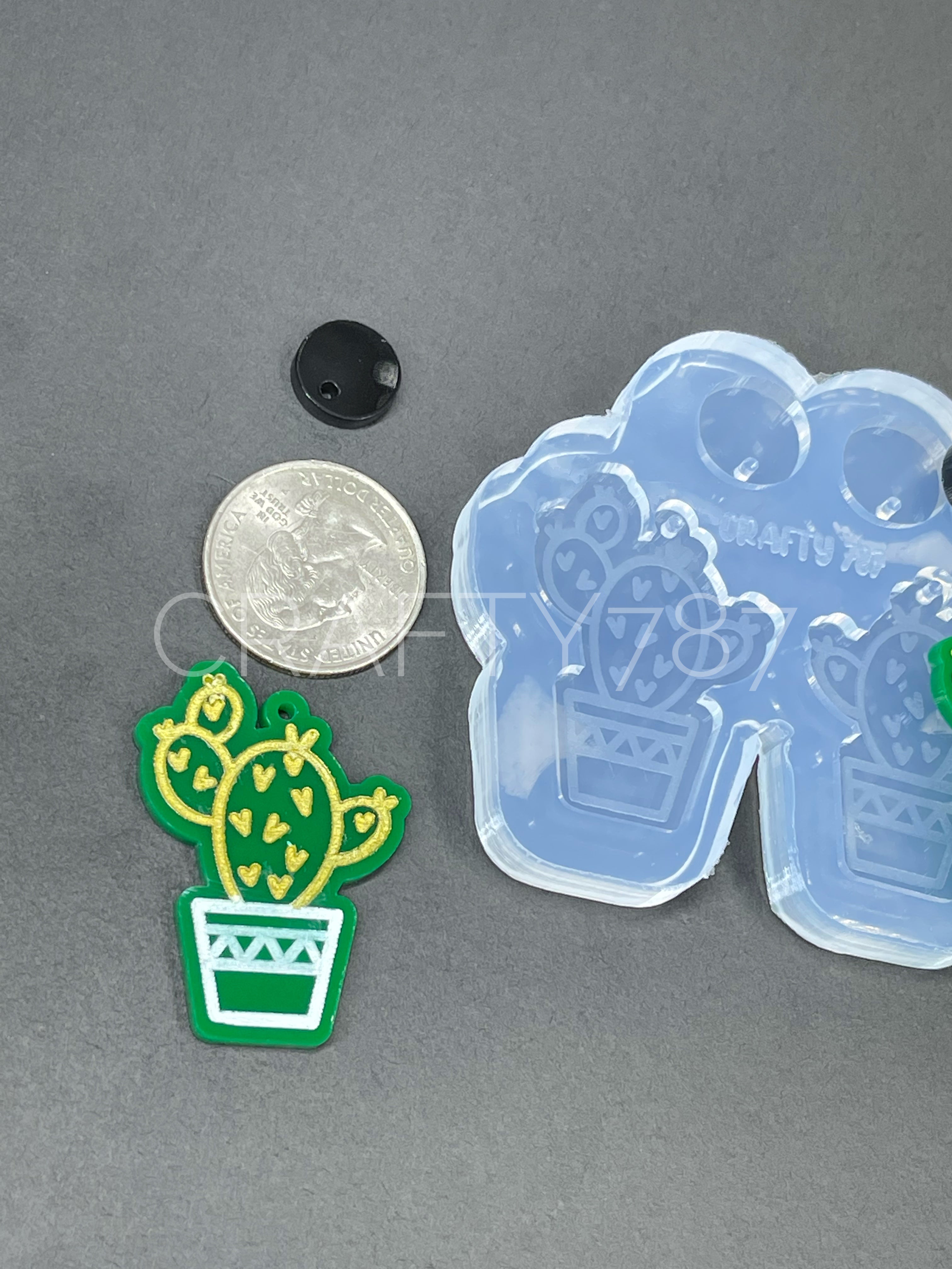 Cactus Dangle Earring Silicone Mold (D5)