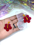 Hibiscus 1.4in Flor de Maga Dangle Earring Silicone Mold(C5)