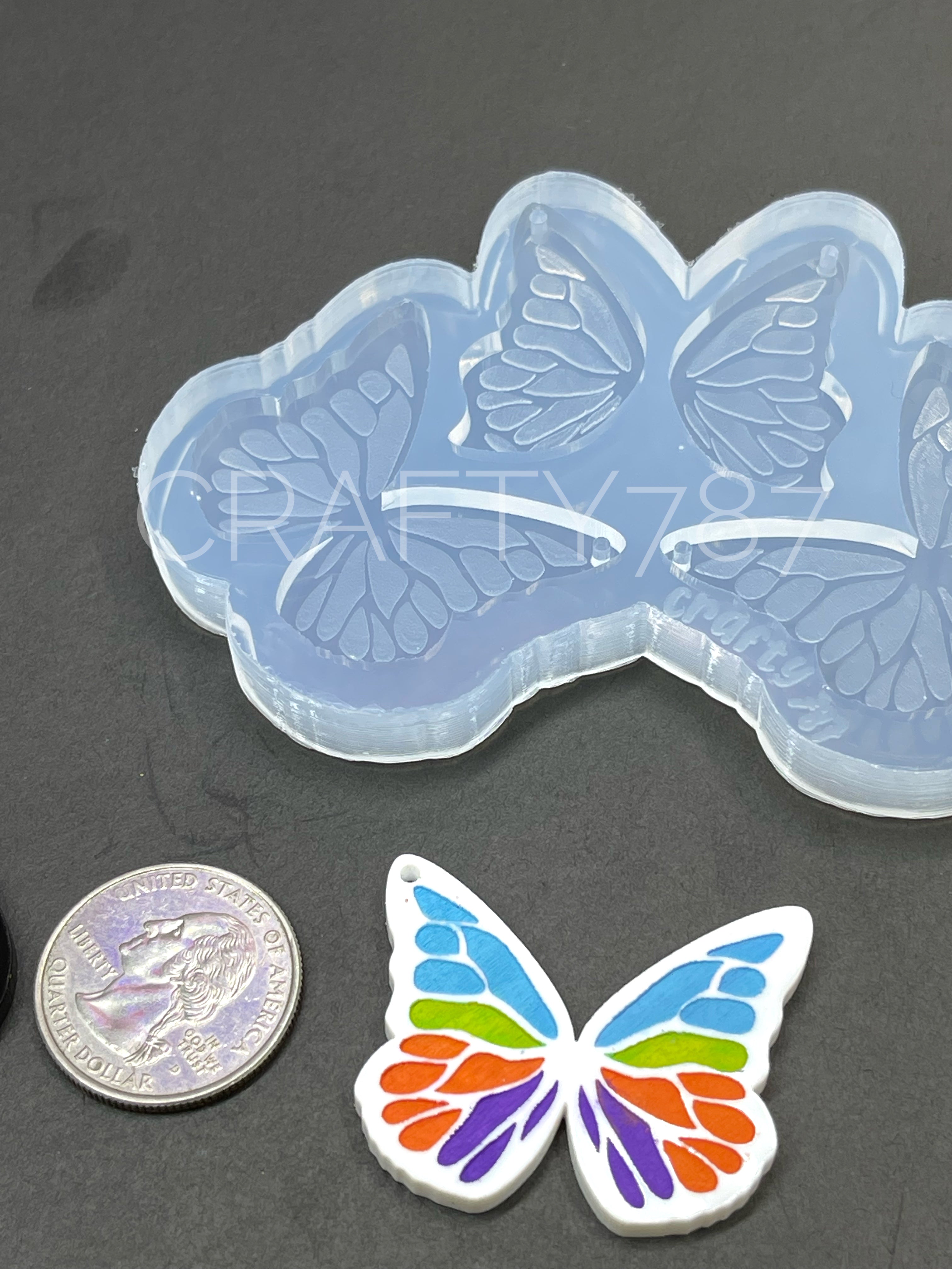 Butterfly Mid Dangle Earring Silicone Mold (D4)