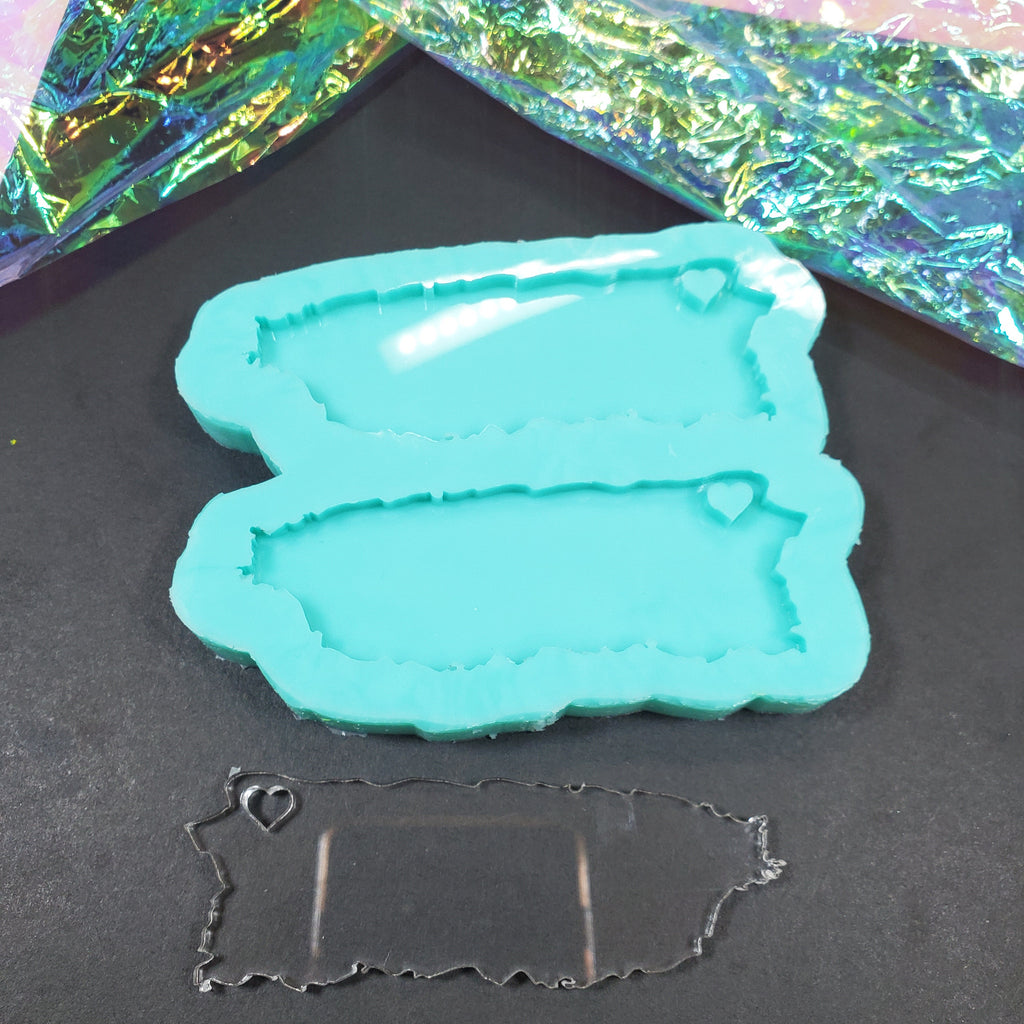 Puerto Rico Big Keychain Silicone Mold | 3.3in x 1.05 in | Molde para Llavero