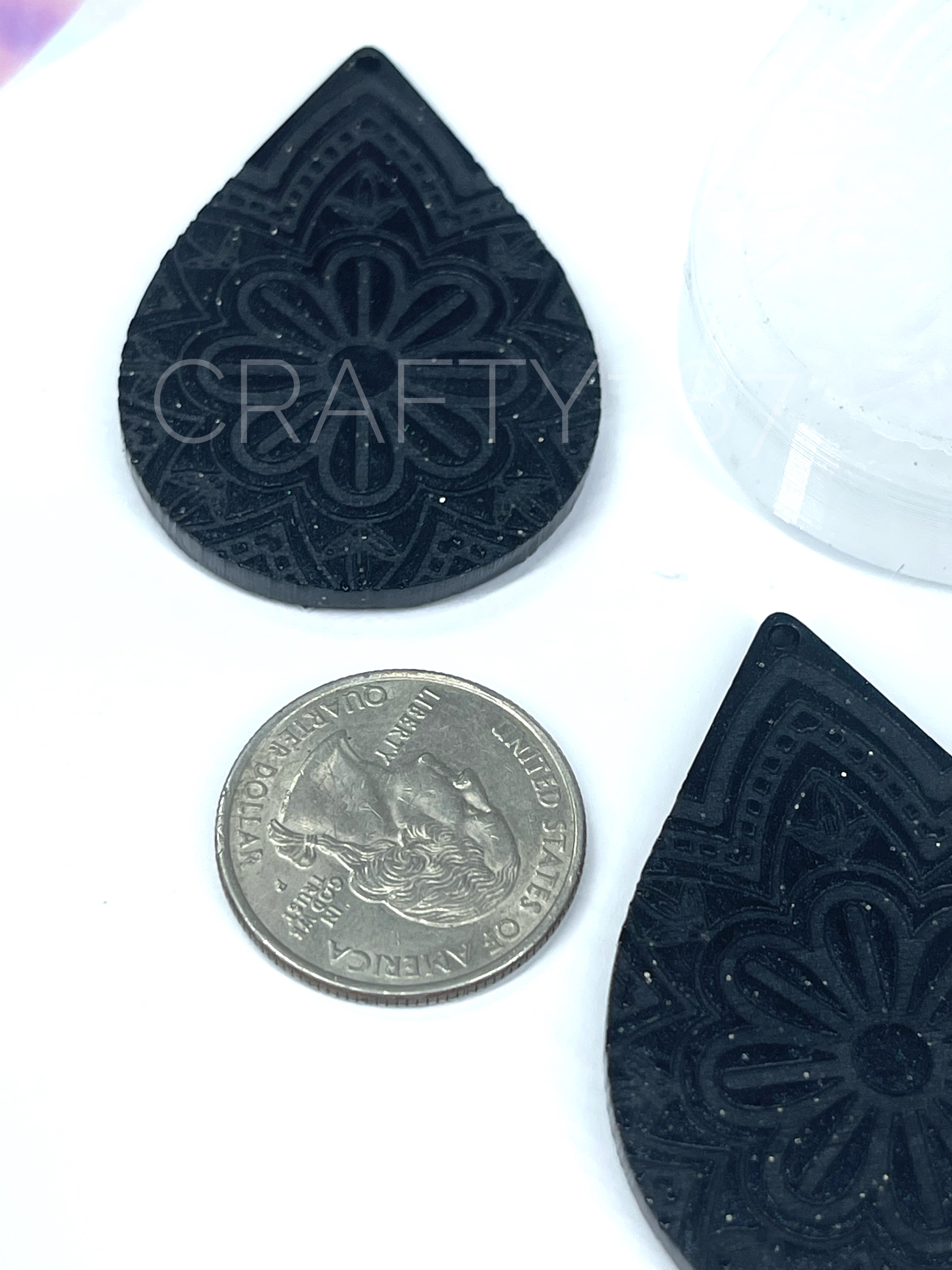 Mandala Teardrop Style 2 Earring Silicone Mold (C7)