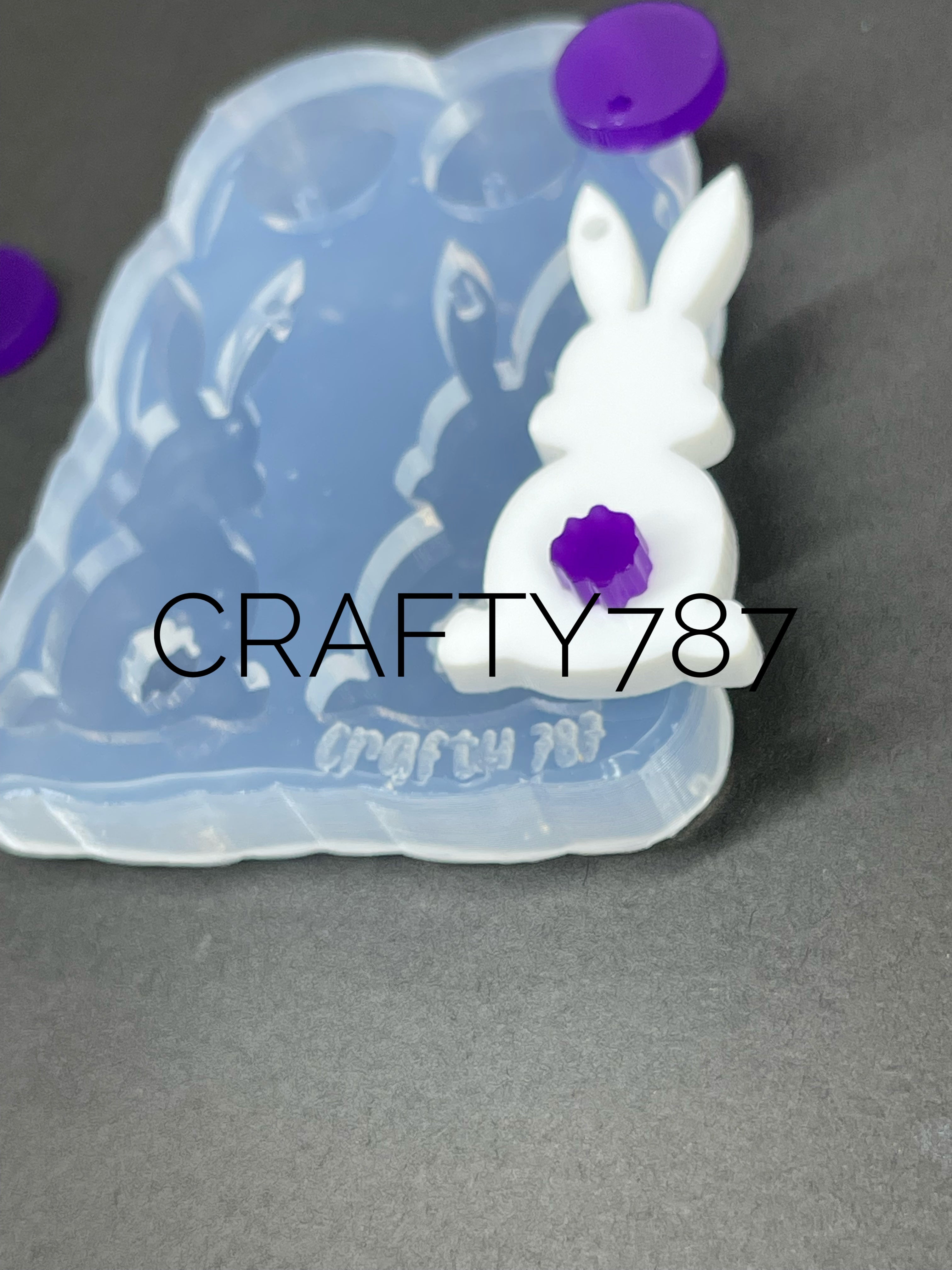 Bunny Dangle Earring Silicone Mold Layer (D5)