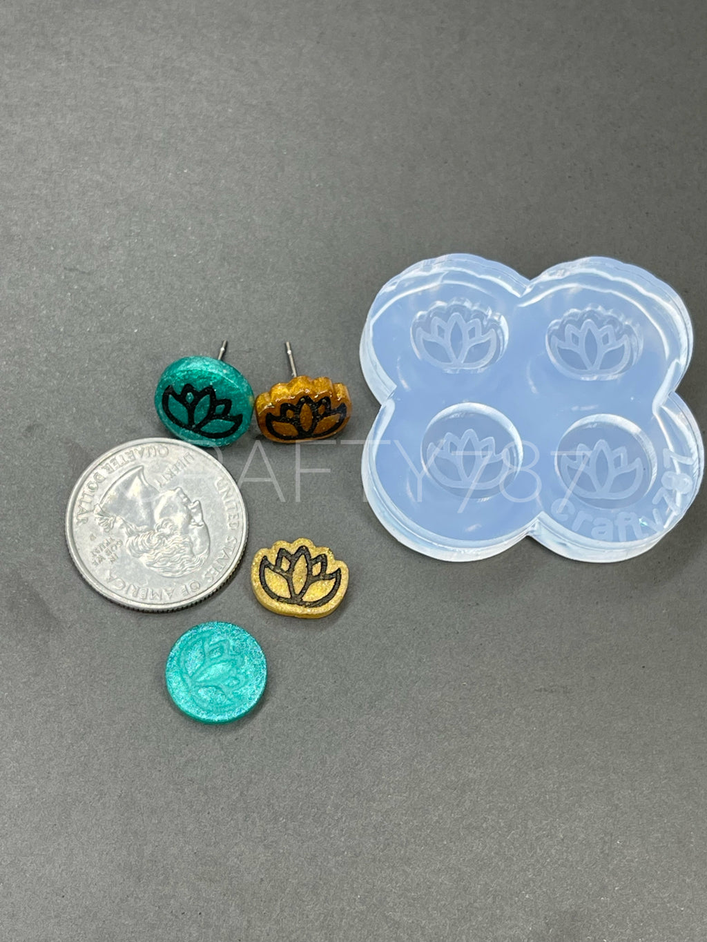 Lotus Stud Earring Silicone Mold (A12)