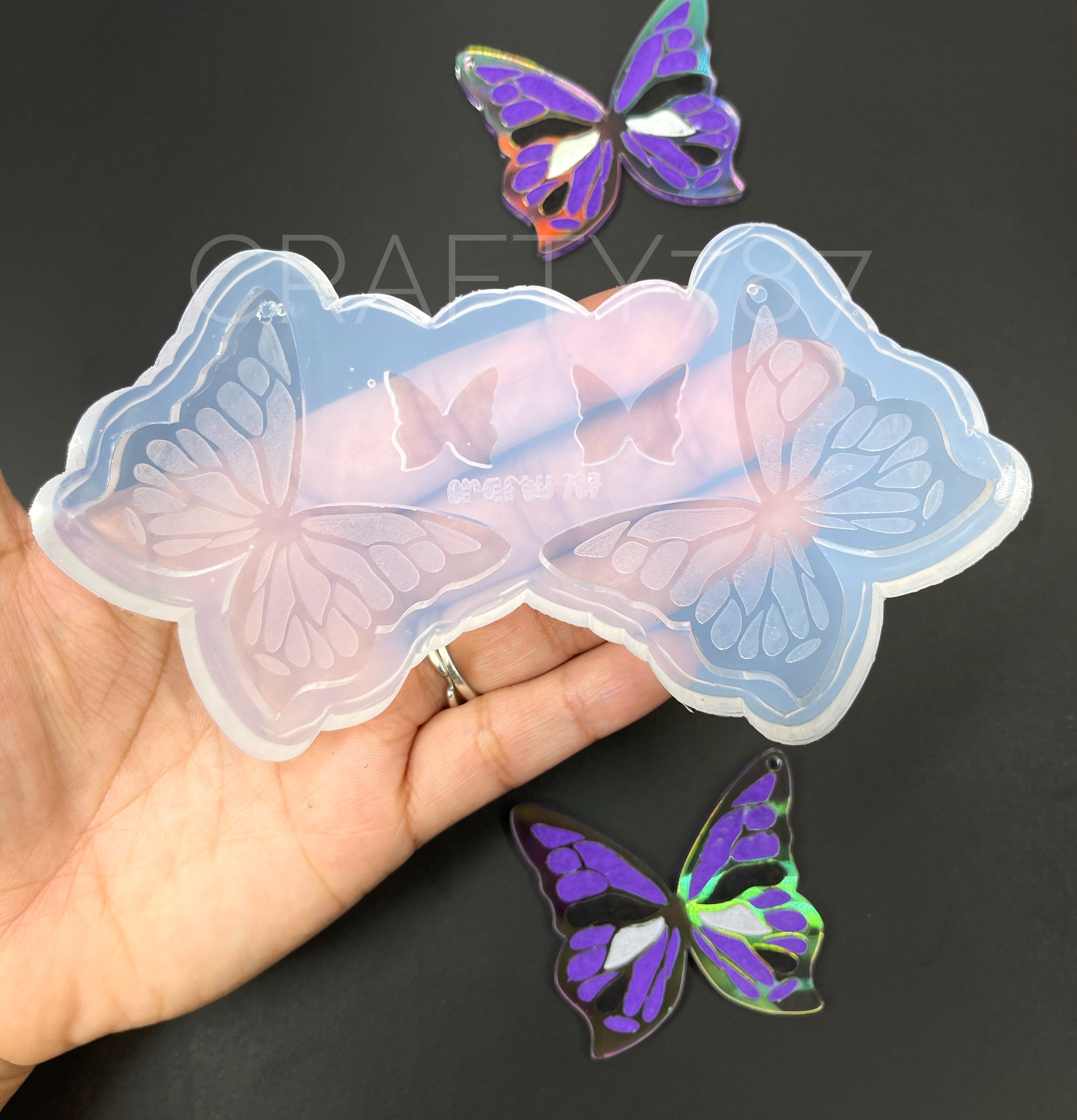 Butterfly Large Dangle Earring Silicone Mold (C8)