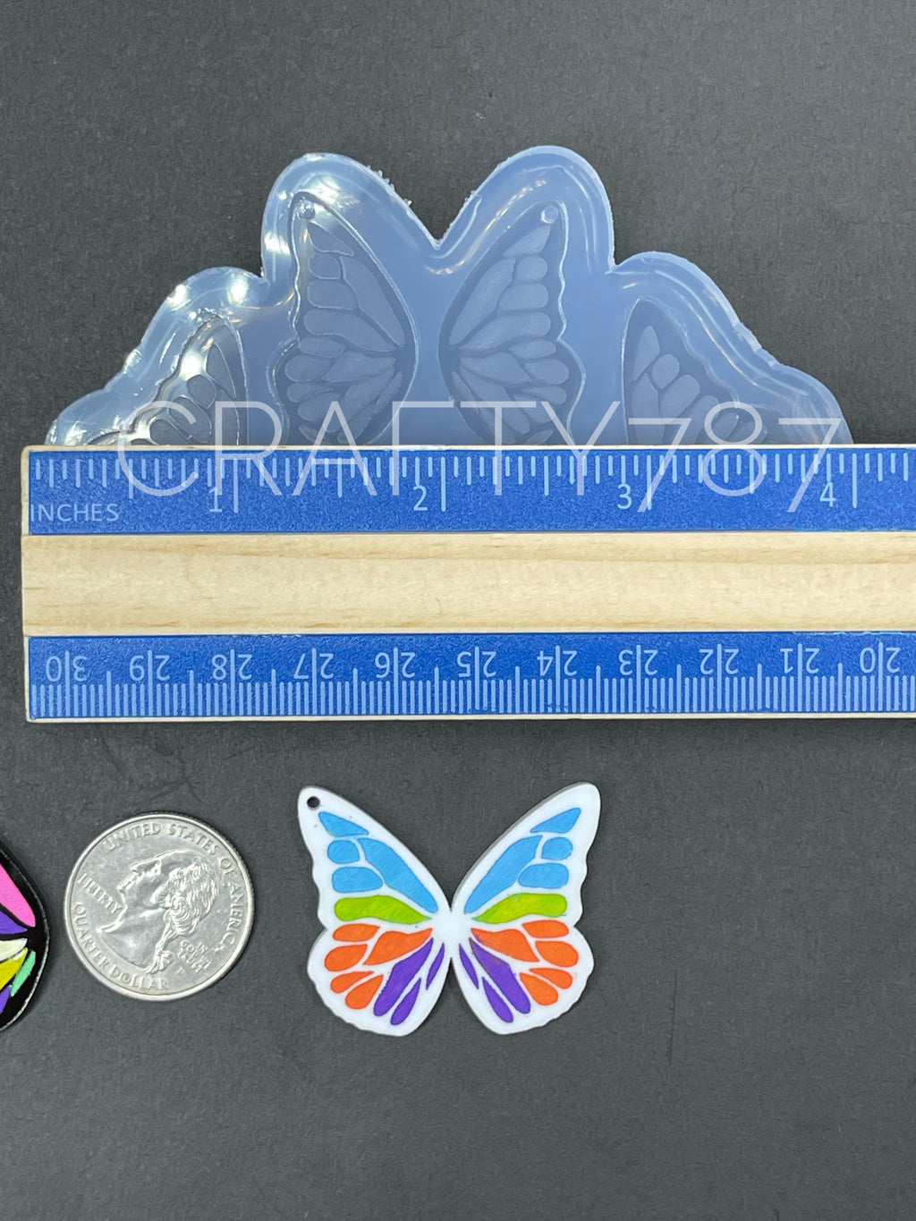 Butterfly Mid Dangle Earring Silicone Mold (D4)