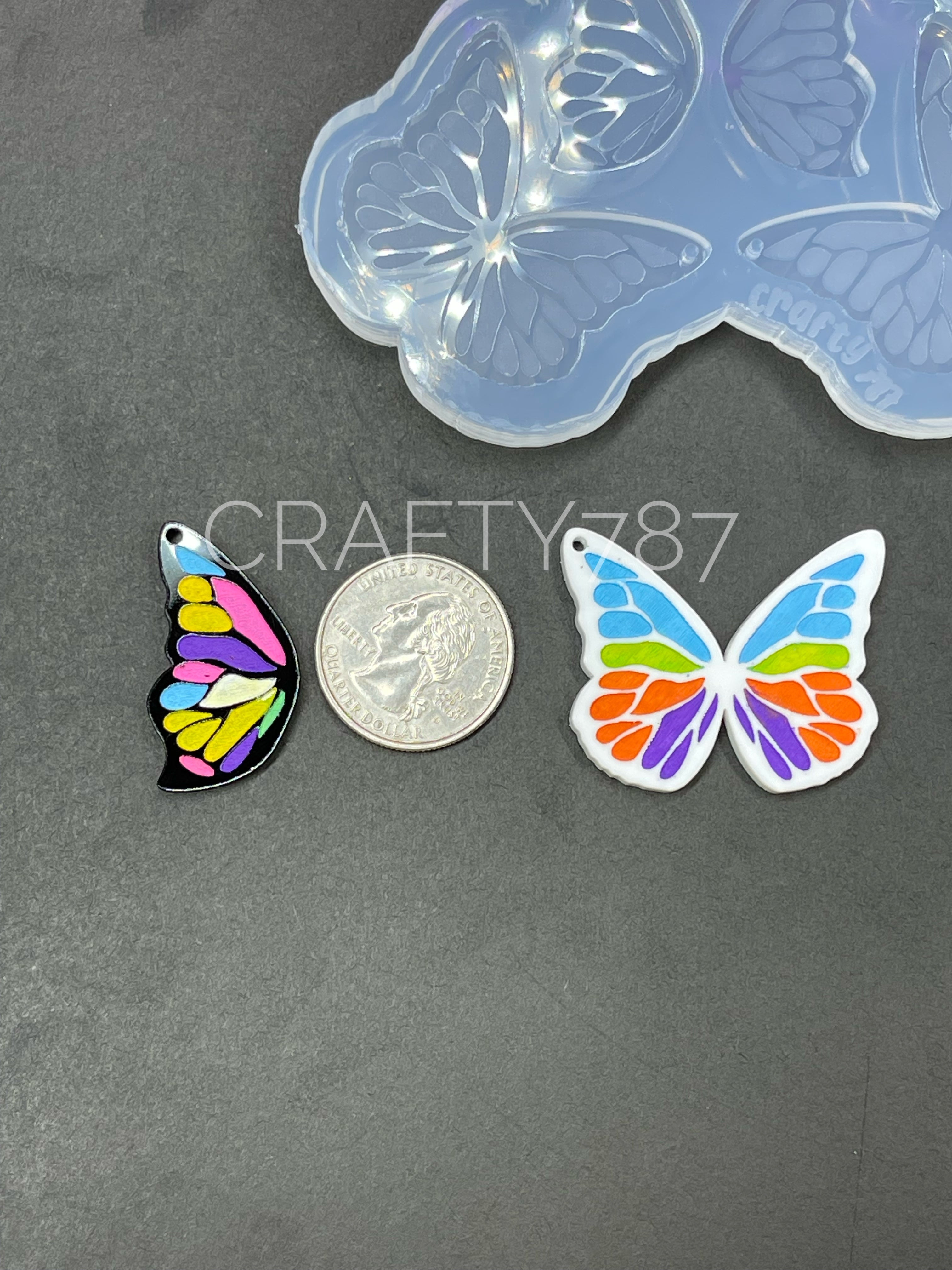 Butterfly Mid Dangle Earring Silicone Mold (D4)