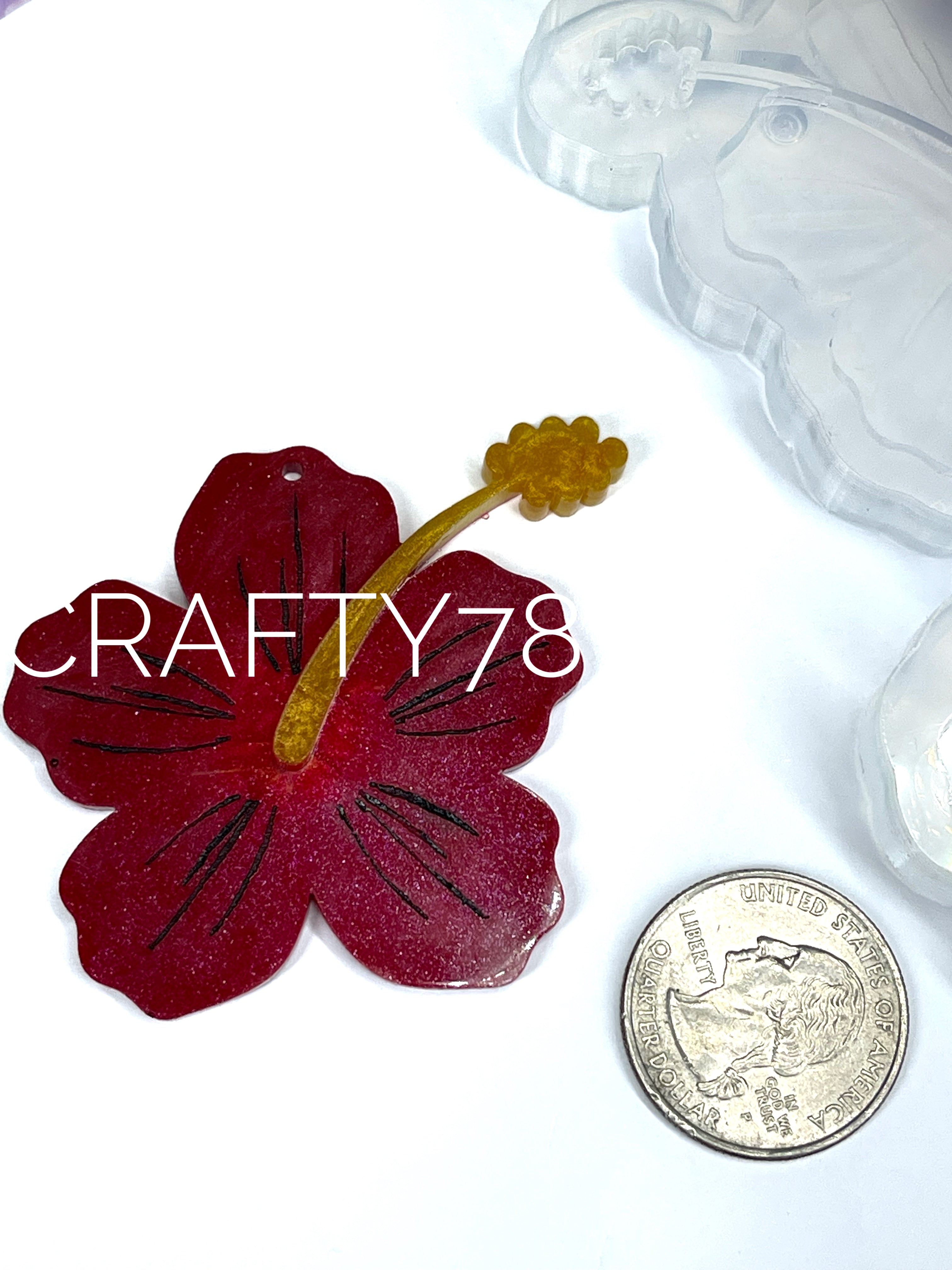 Hibiscus XL Flor de Maga Dangle Silicone Mold(C5)