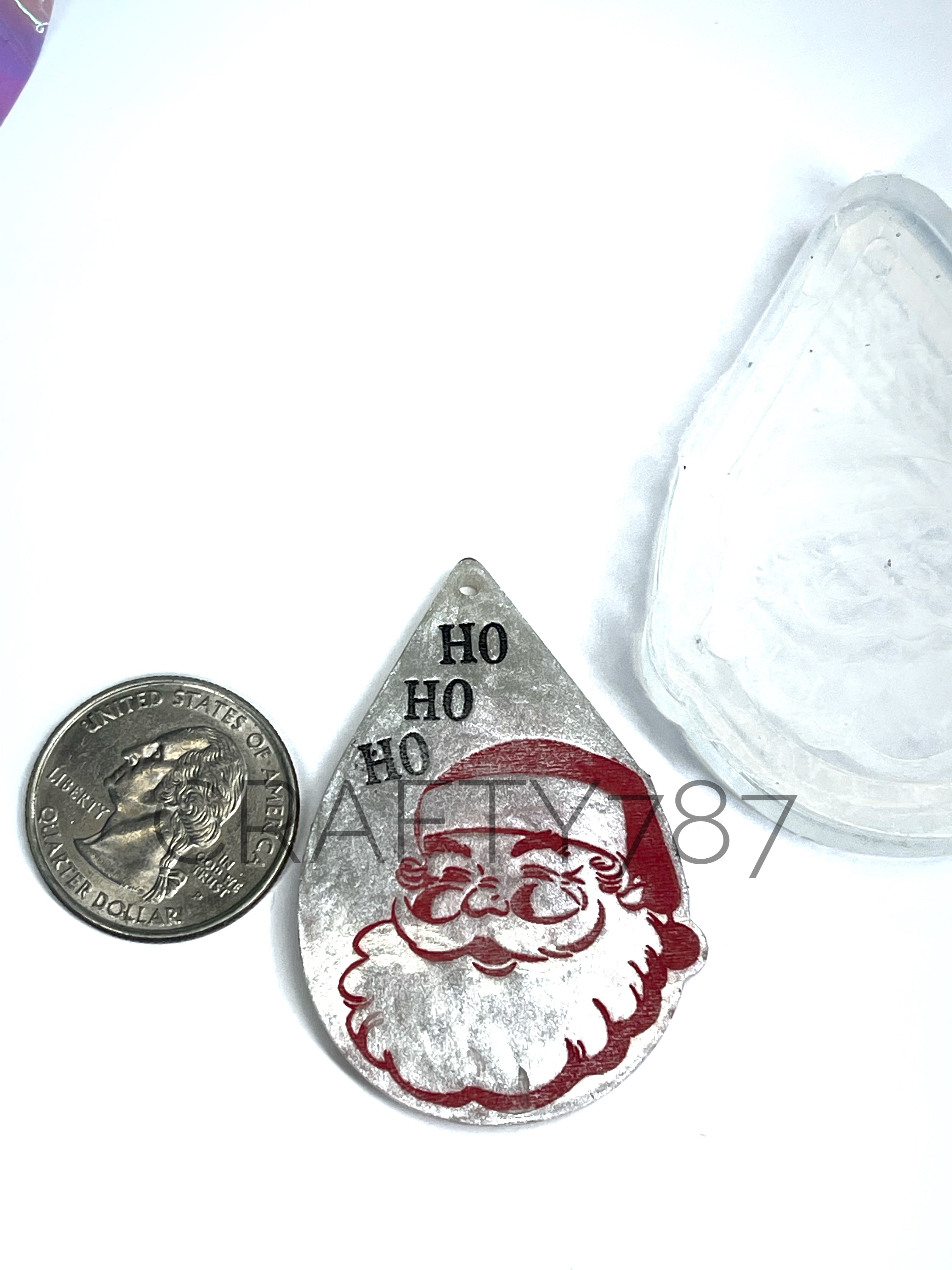Santa Ho Ho Ho Dangle Earrings Silicone Mold(C6)