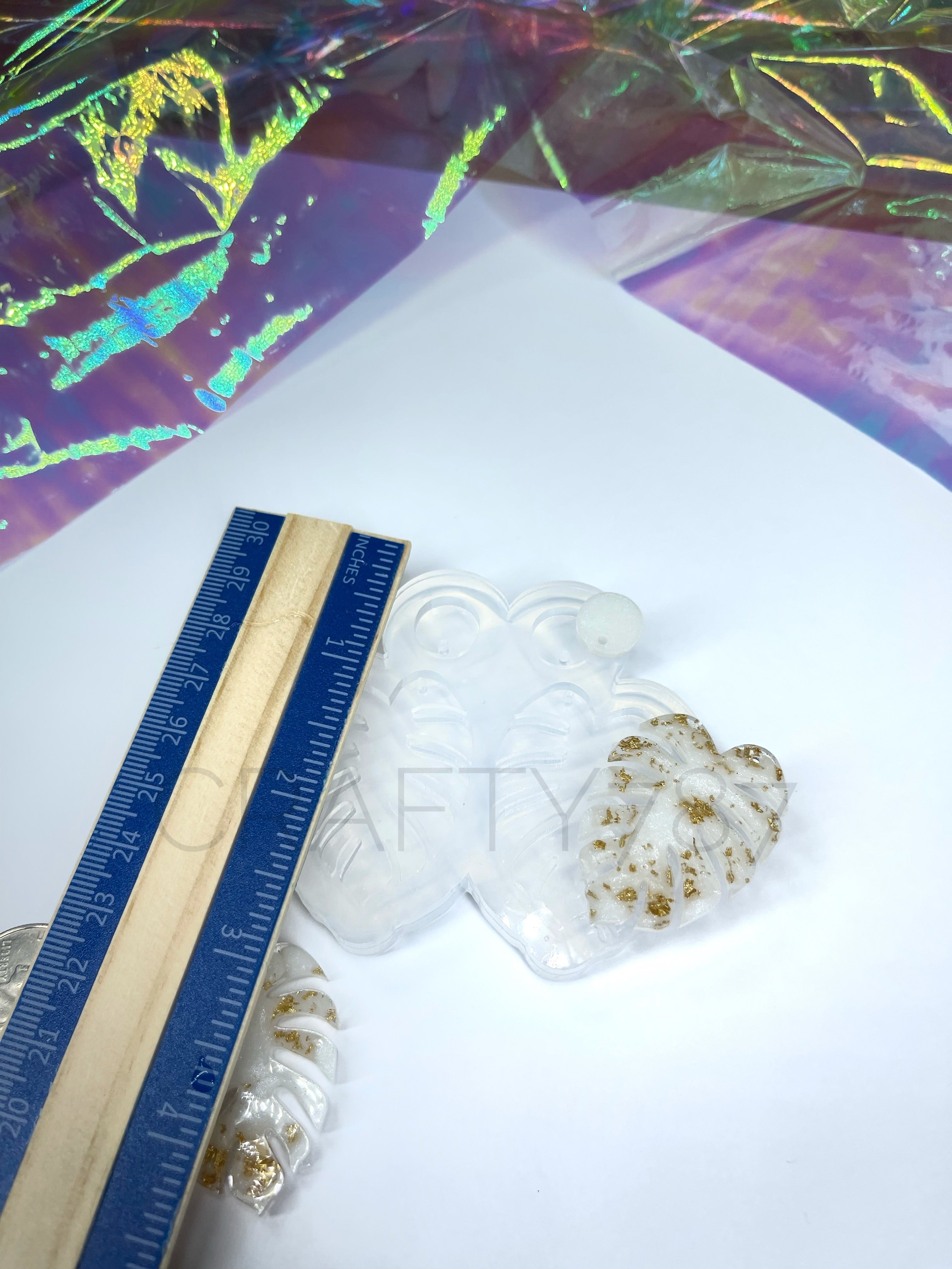 Monstera Dangle Set 1.6in Earring Silicone Mold