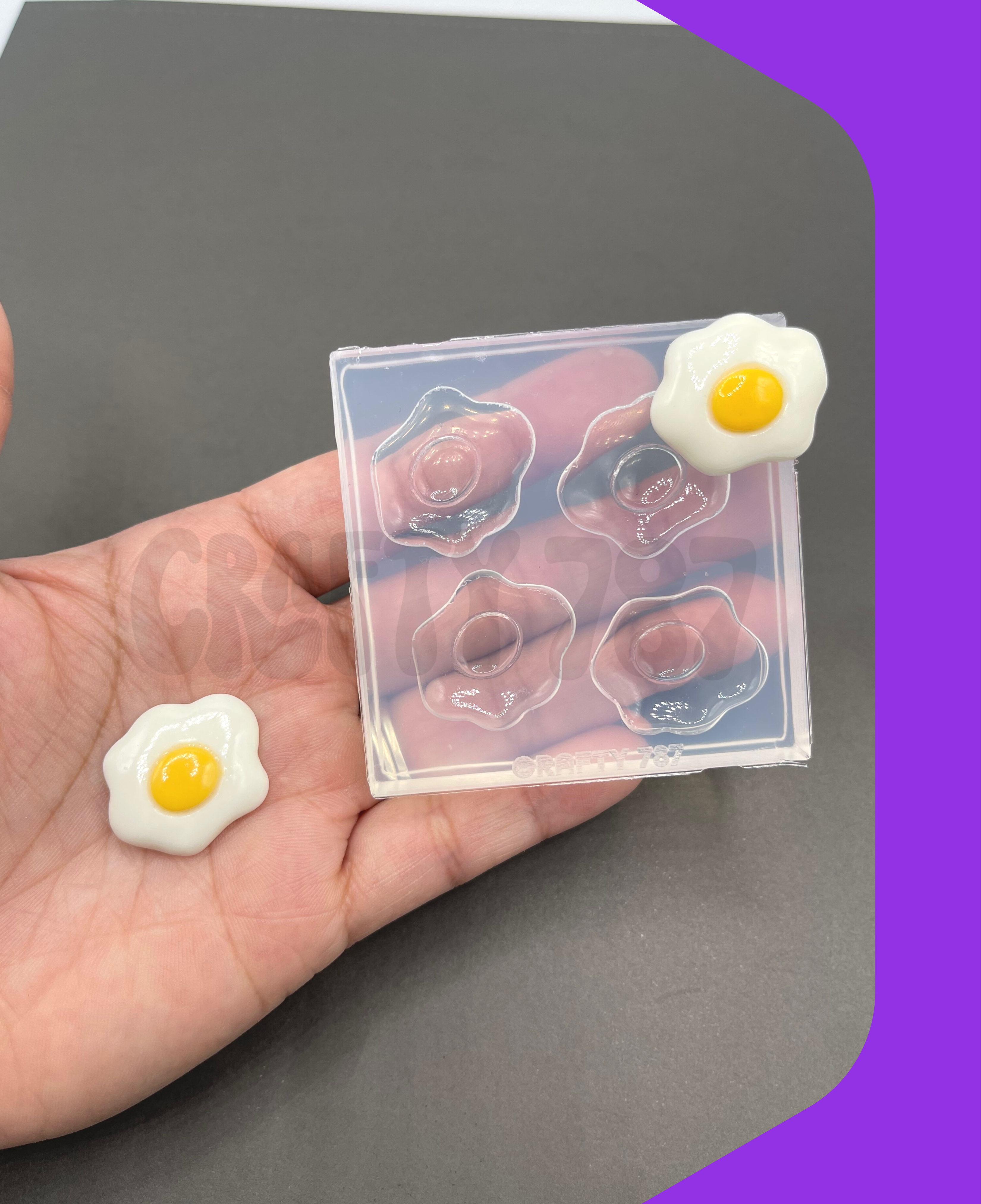 Fried Egg Silicone Mold, Resin Earring Mold (A14)