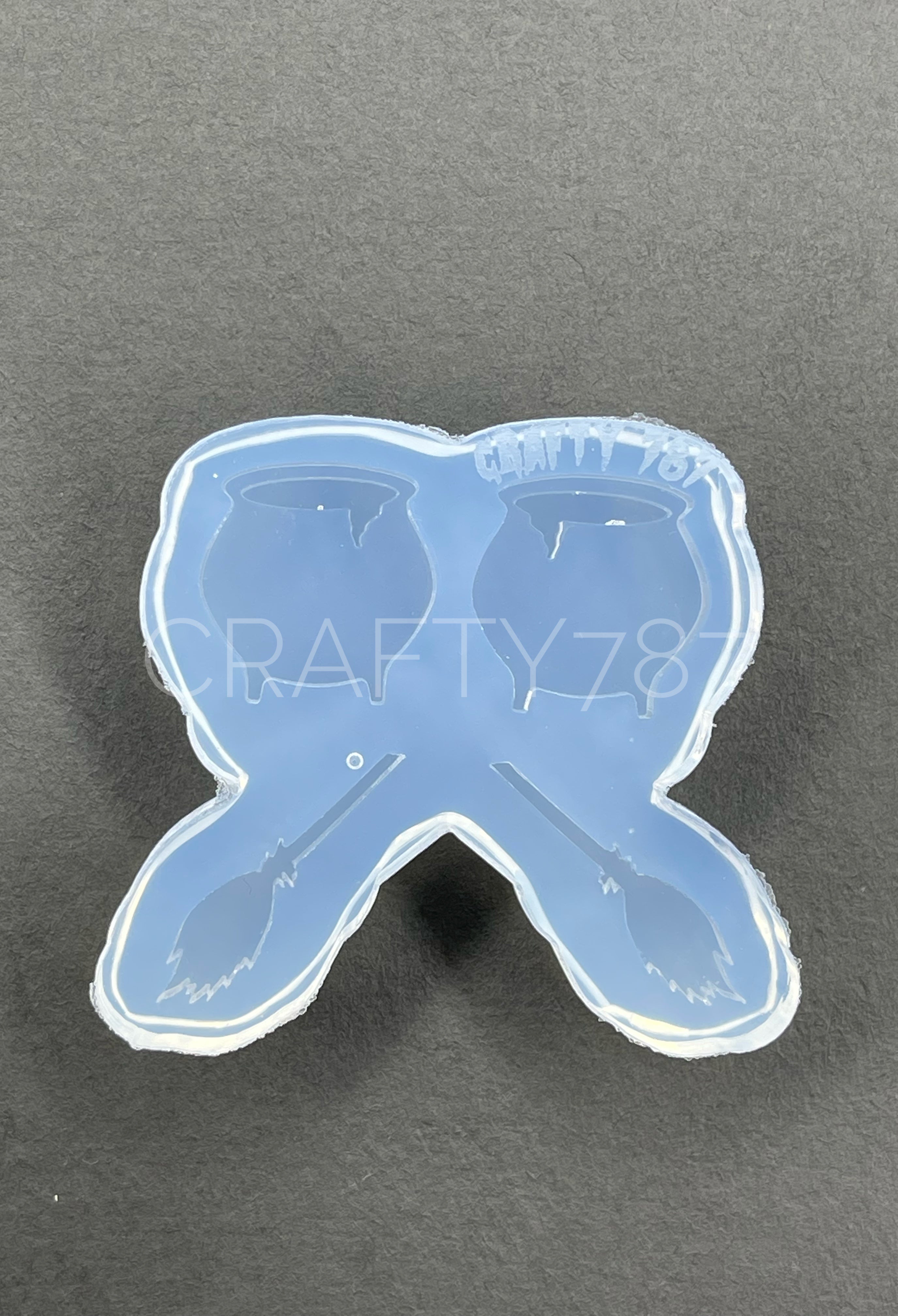 Witch Broom & Cauldron Studs Silicone Mold(A8)