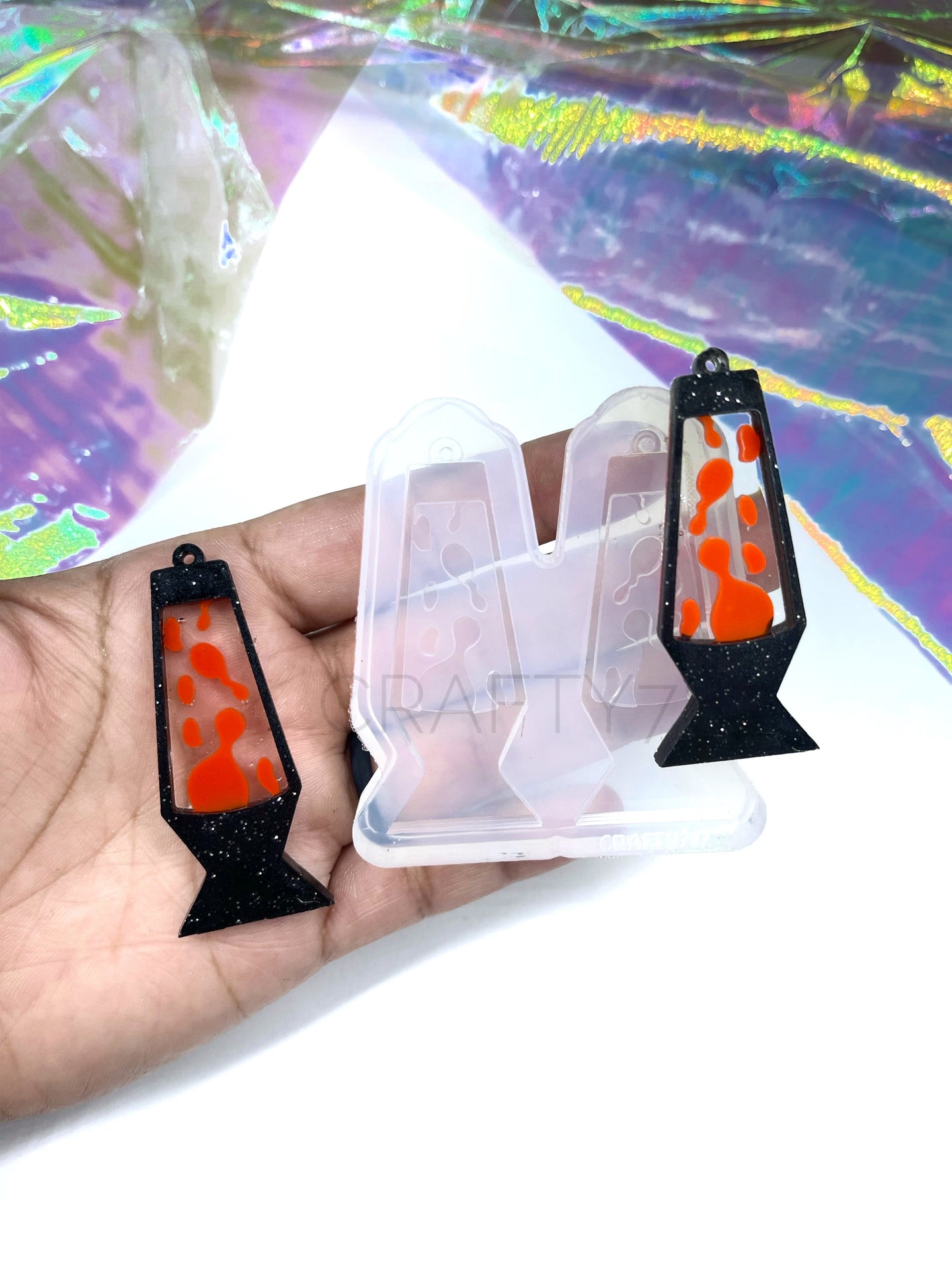 Lava lamp Dangle Earring Silicone Mold 2D (C7)