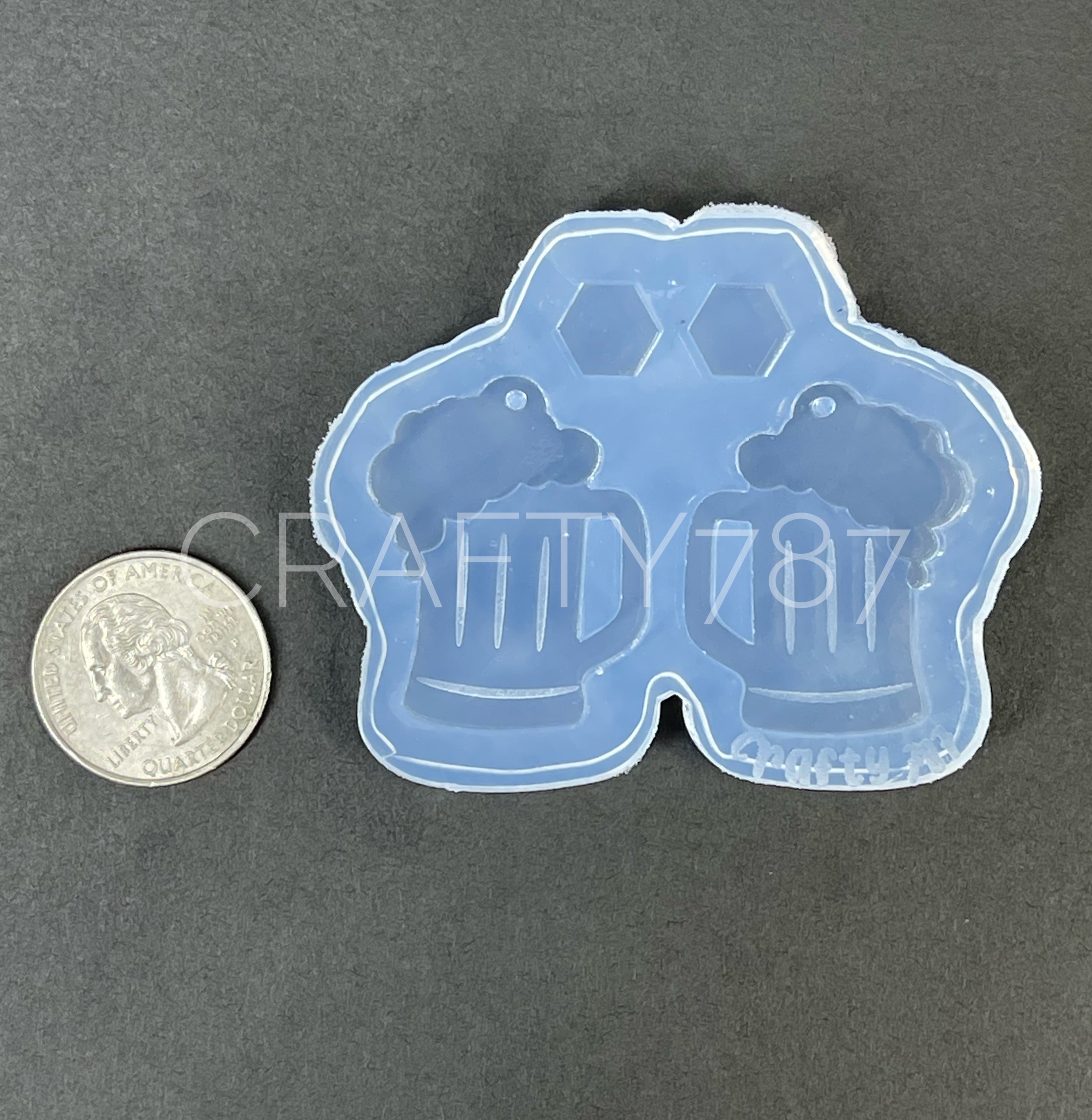Beer Mug Dangle Earring Silicone Mold (D4)