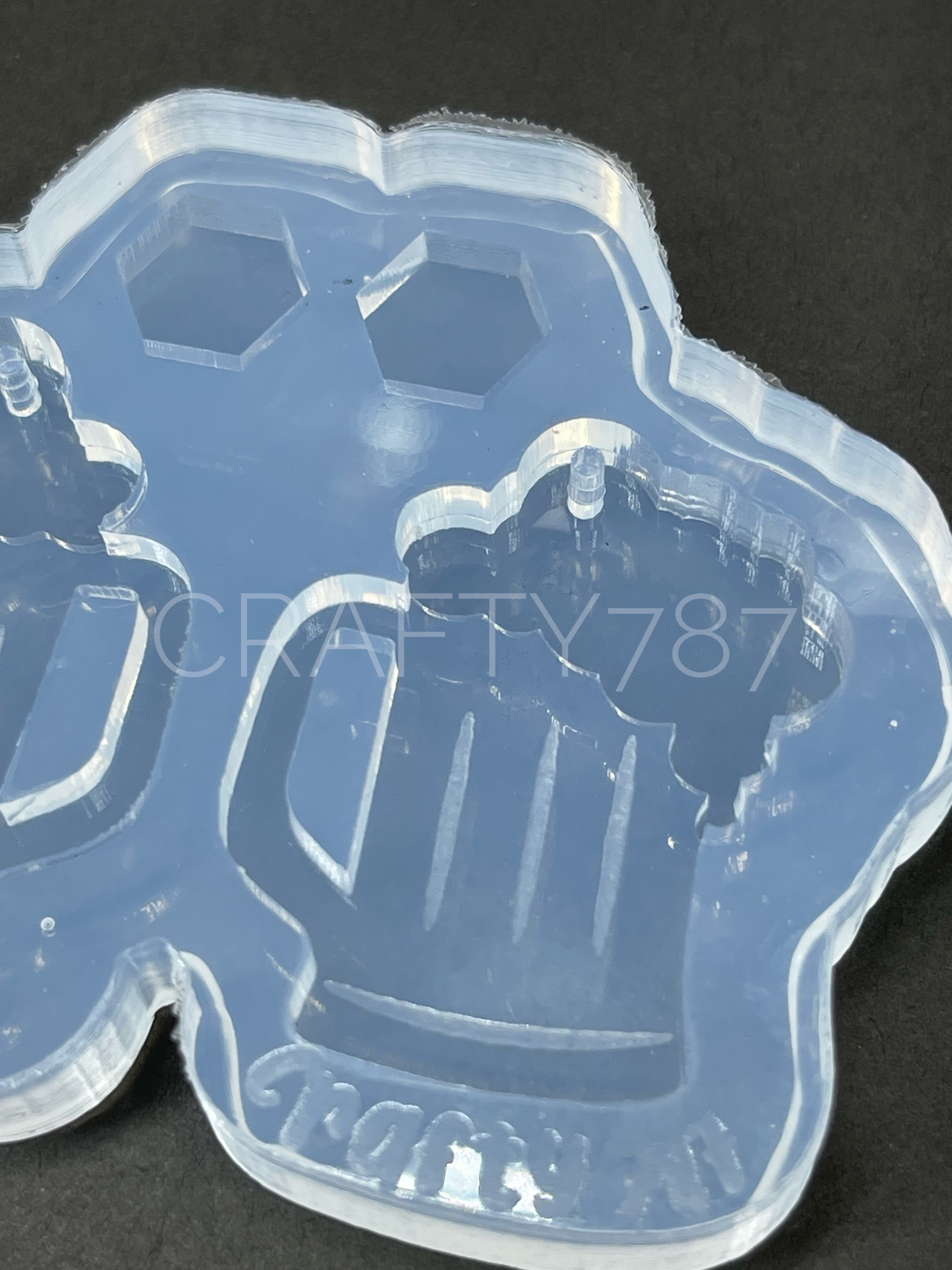 Beer Mug Dangle Earring Silicone Mold (D4)