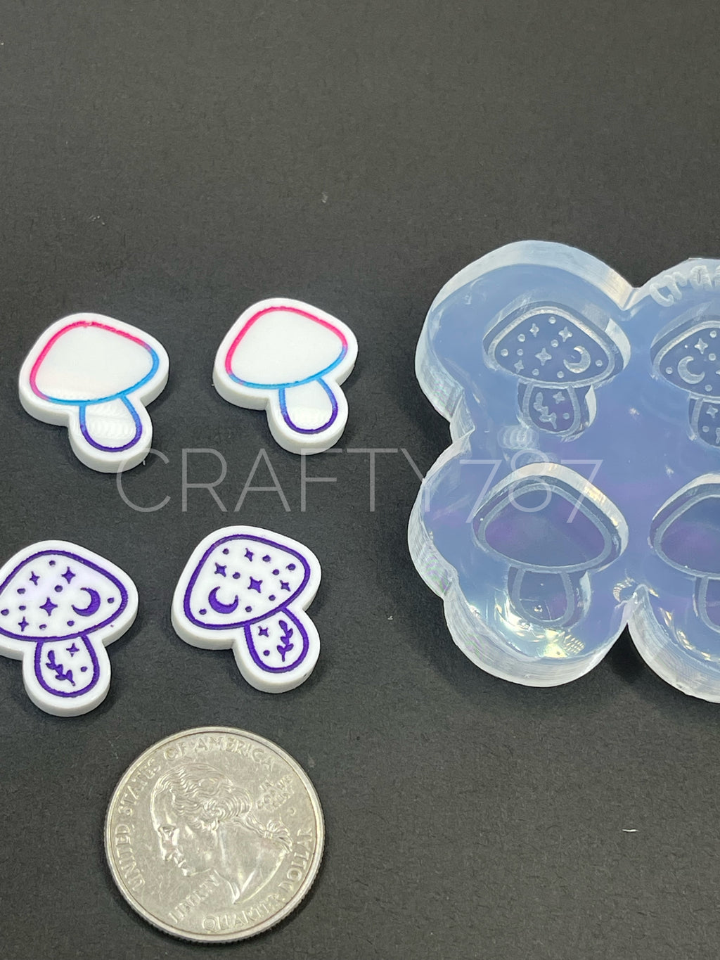 Mushroom Stud Earring Silicone Mold (B9)