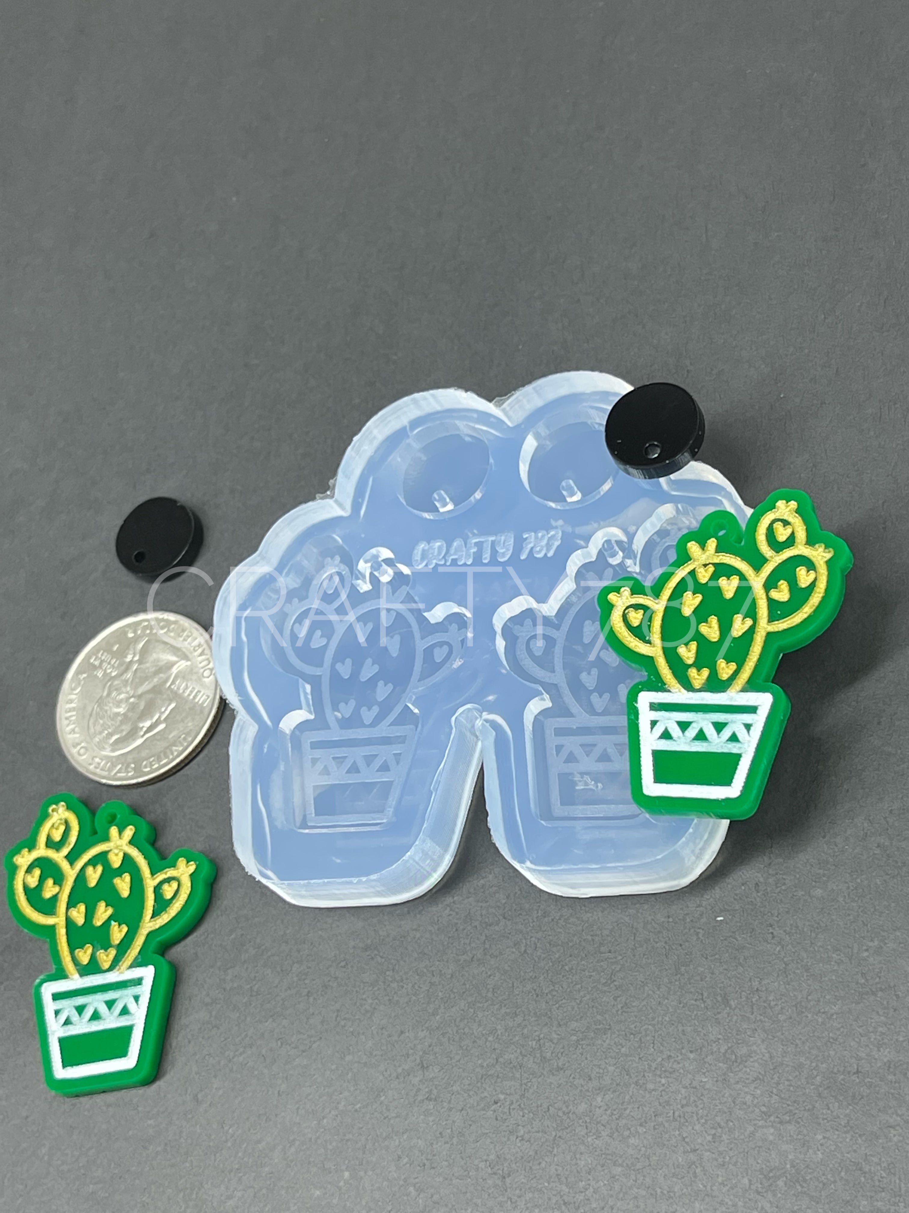 Cactus Dangle Earring Silicone Mold (D5)