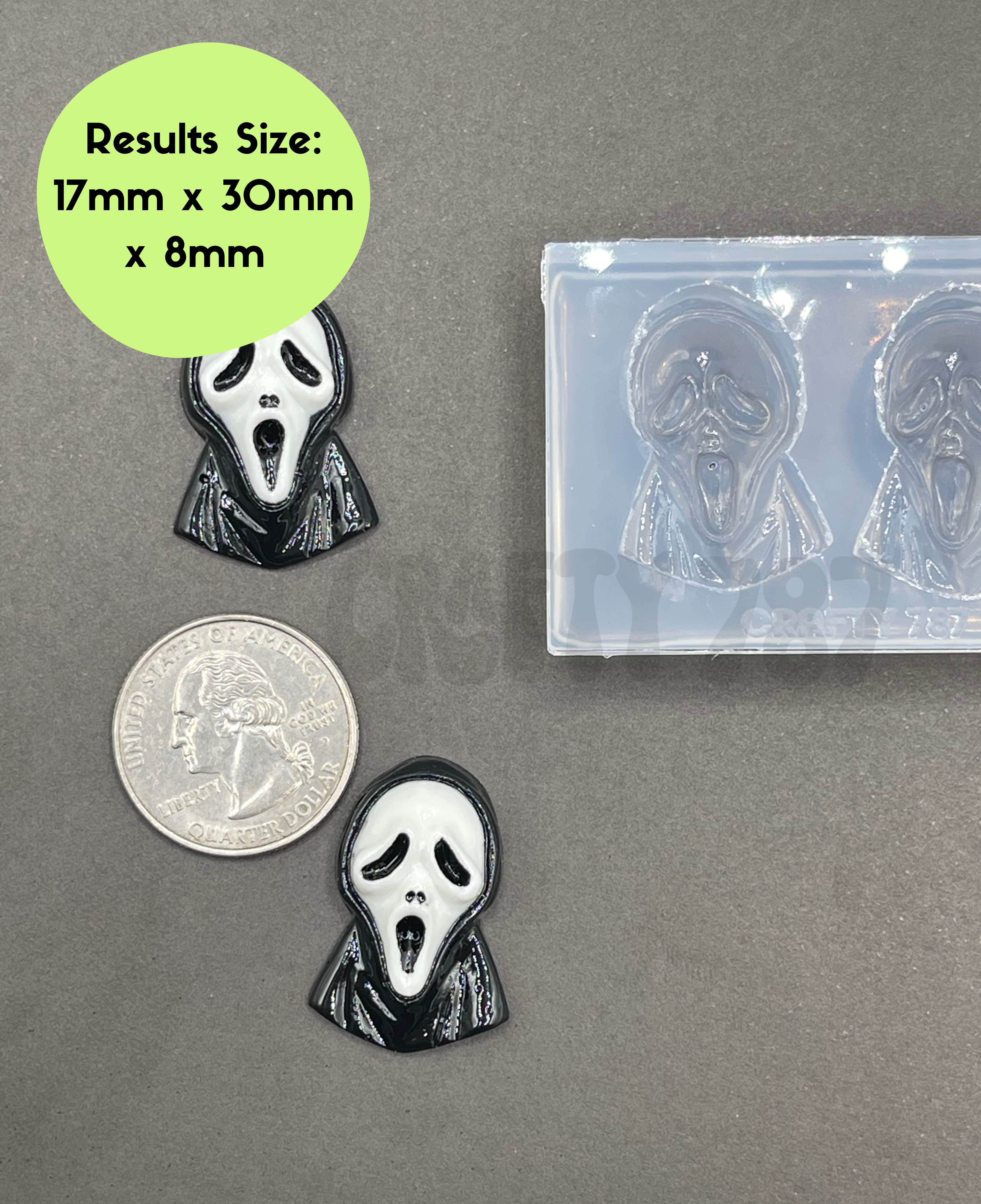 Scream Spooky Face Silicone Mold (A14)
