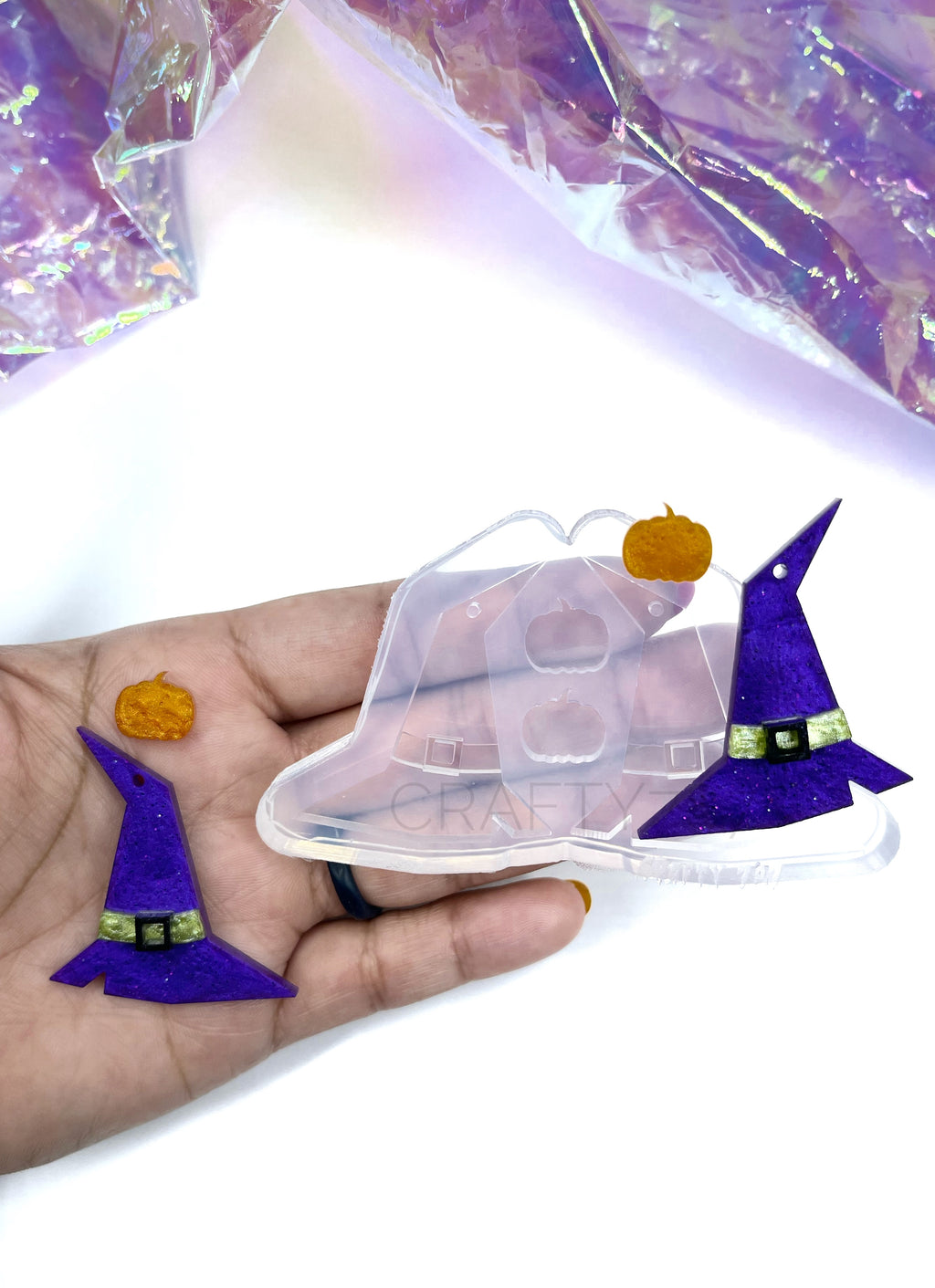Witch Hat Dangle Earring + Mini Pumpkin Silicone Mold(C4)