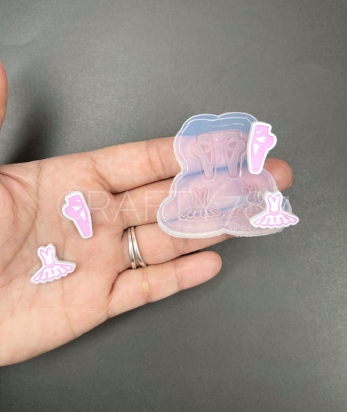 Ballet Stud Earring Silicone Mold, Bits Mold (B13)