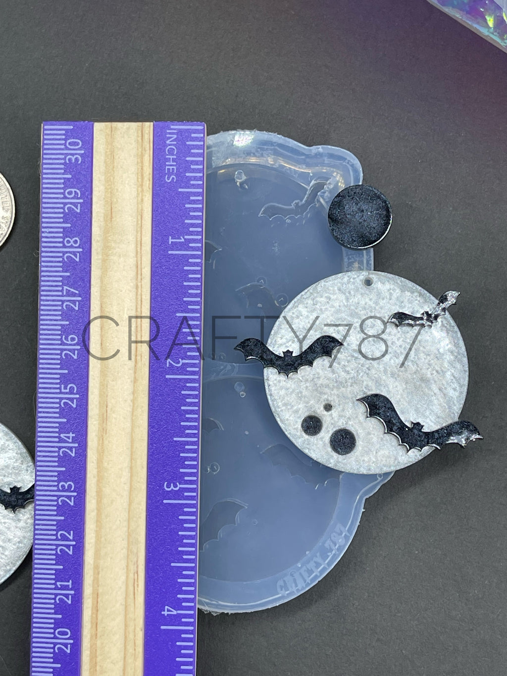 Moon and Bats Dangle Earring Silicone Mold Layer(C4)