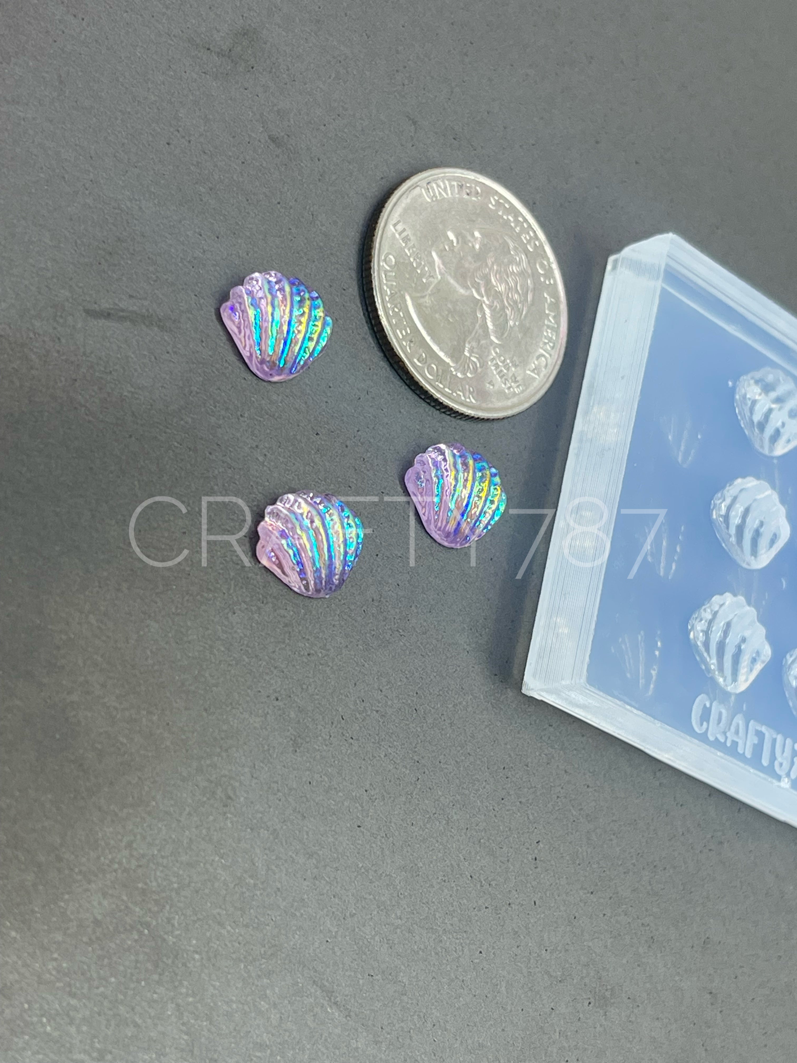 Sea Shell Mini Stud Earring Silicone Mold (With Texture) (A13)