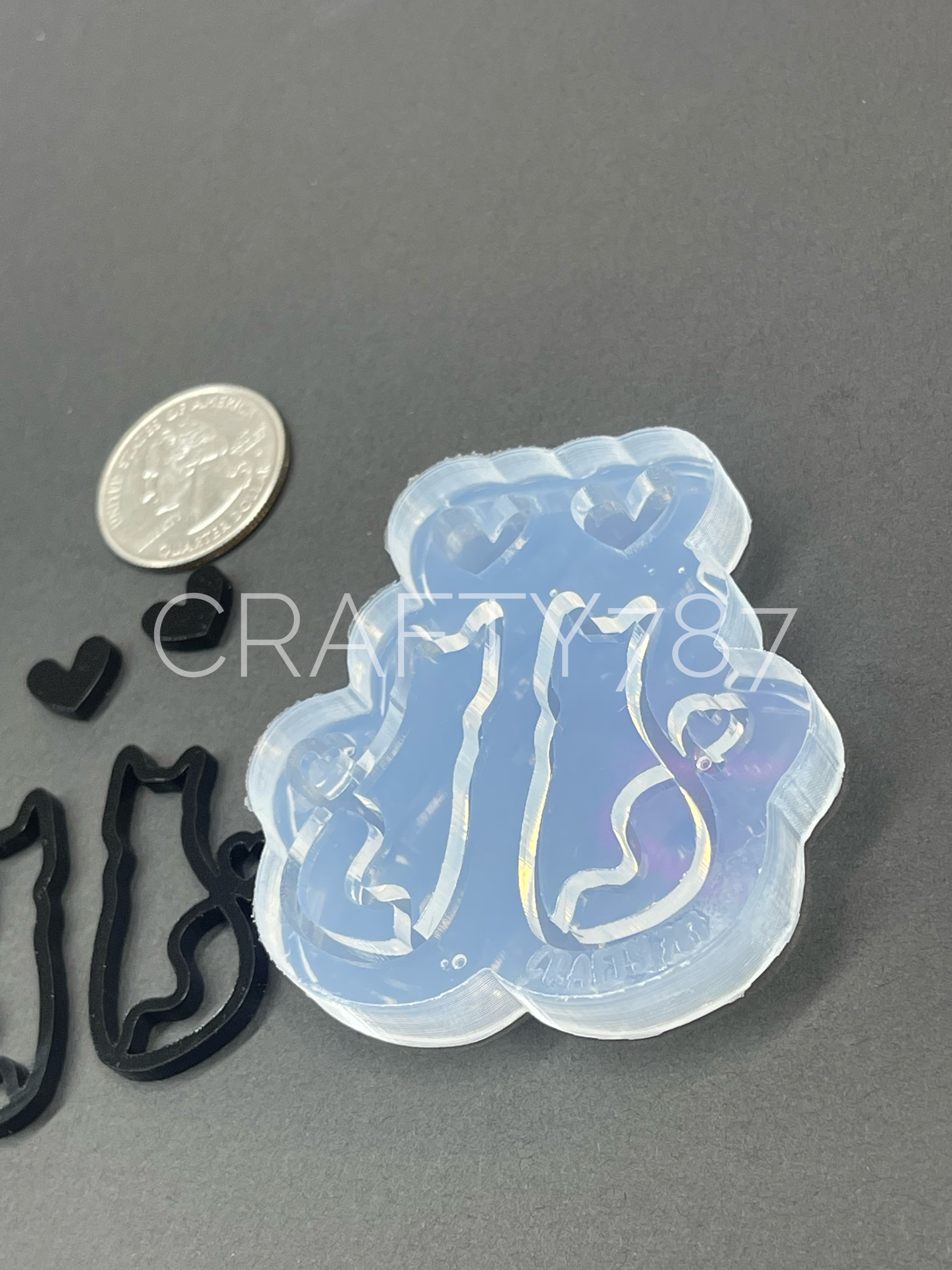 Cat Dangle Earring Silicone Mold Option 1 (D5)