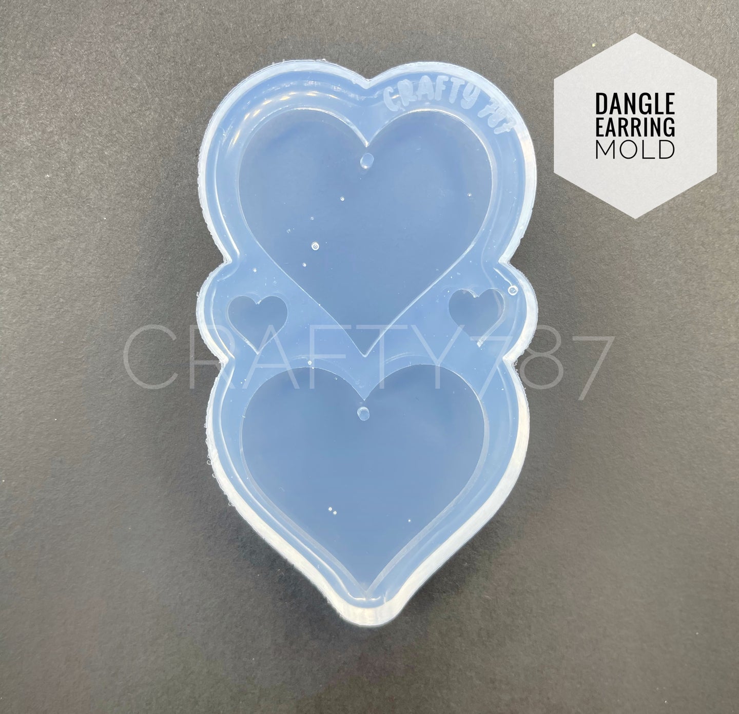 Heart Dangle Earring Silicone Mold(D1)