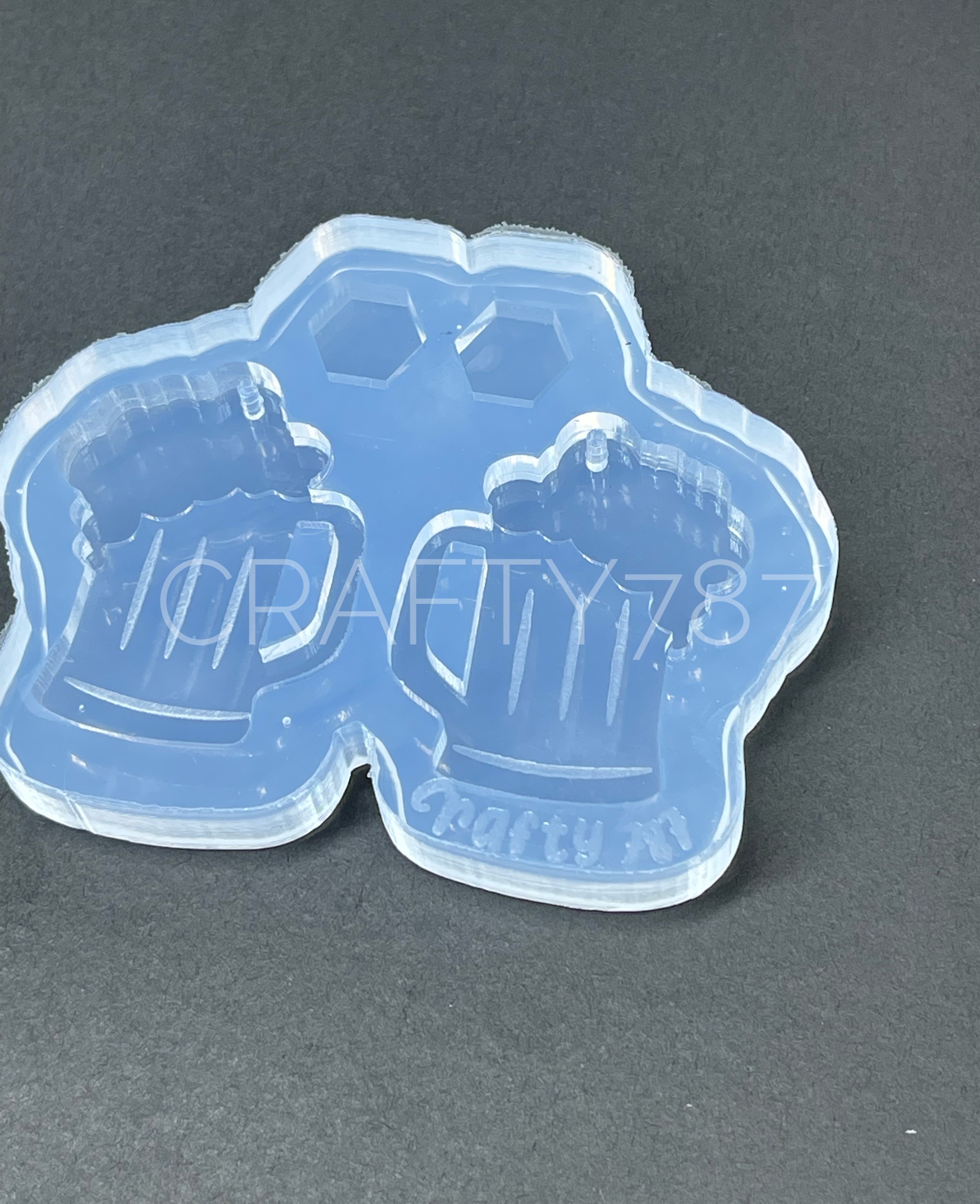 Beer Mug Dangle Earring Silicone Mold (D4)