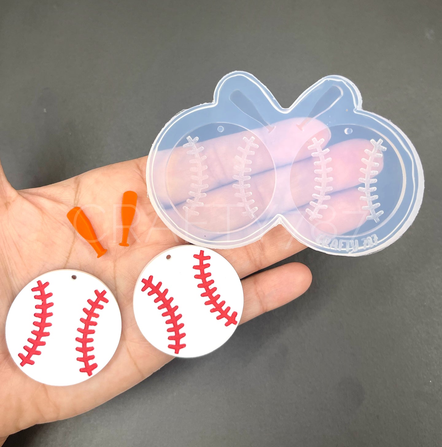 Baseball Dangle Earring Mold (D5)