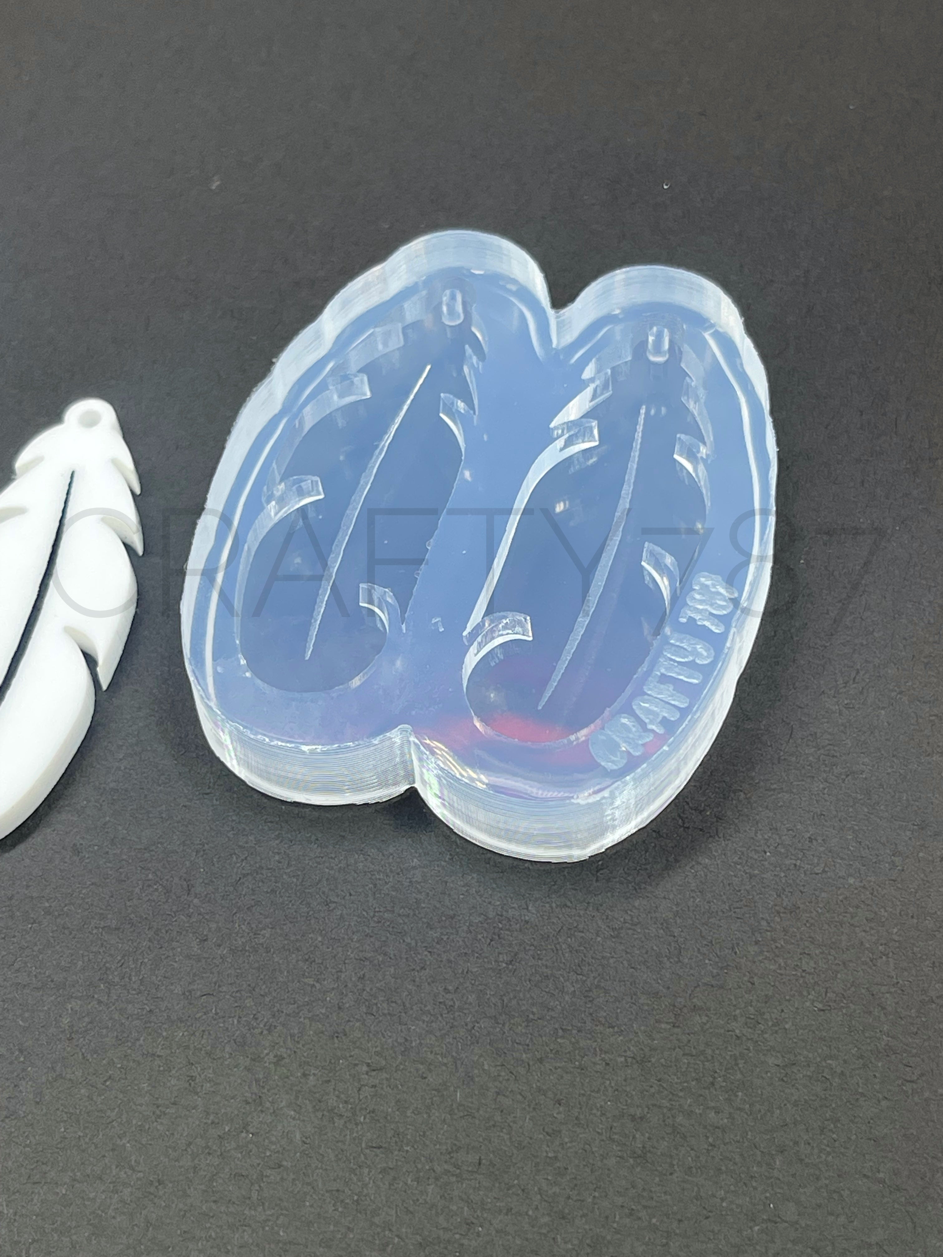 Feather Pluma Dangle Earring Silicone Mold Small 1.78in  (C9)