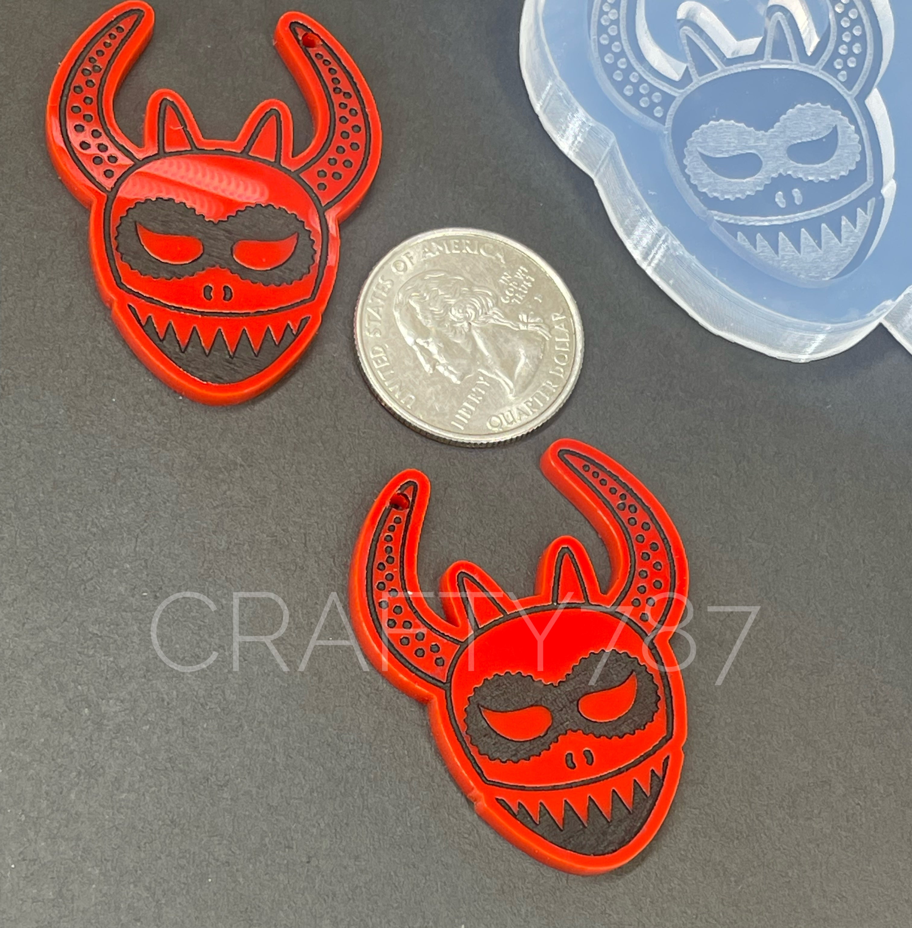 Vejigante Dangle Earring Silicone Mold (D1)