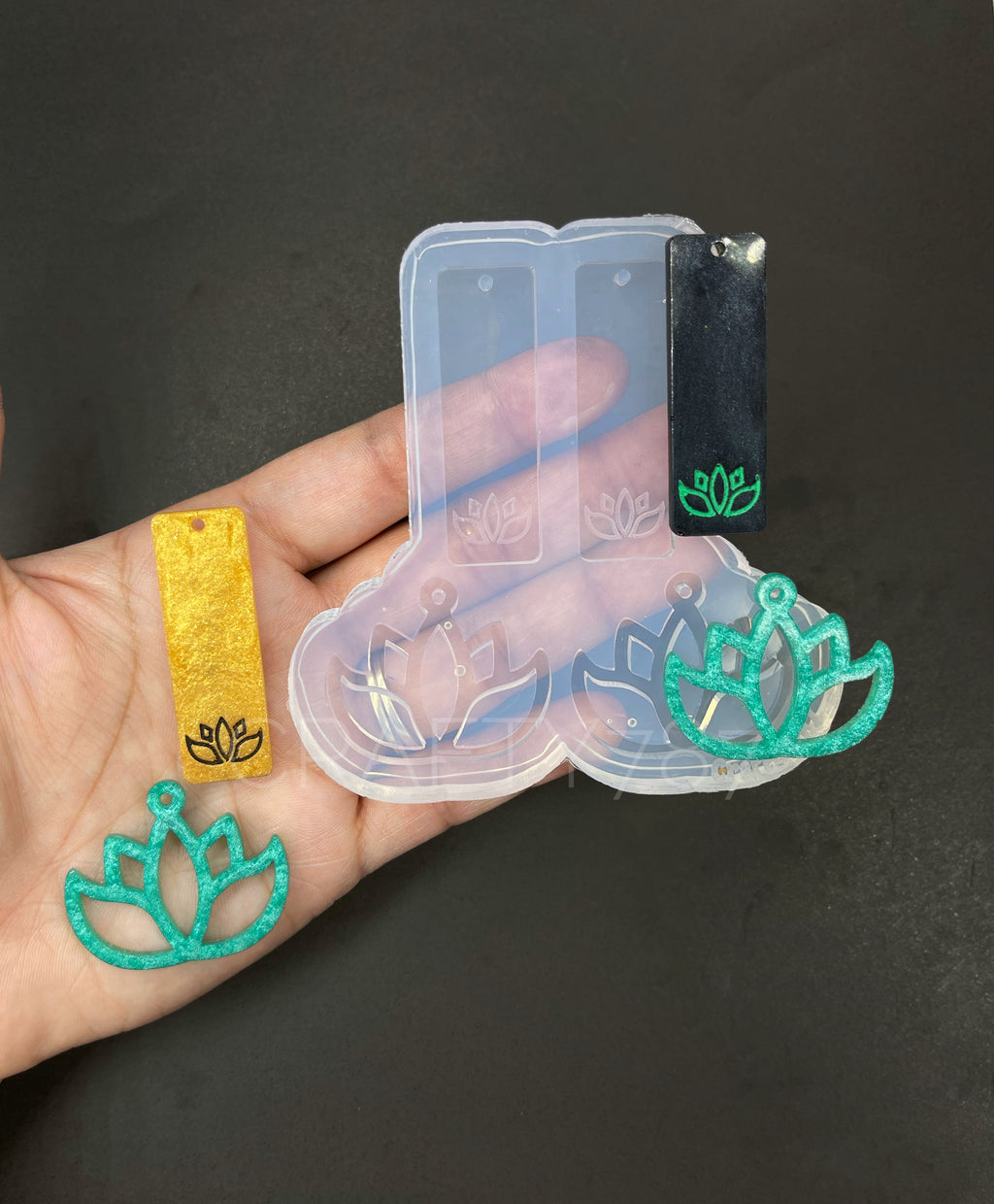 Lotus Dangle Earring Silicone Mold (C13)